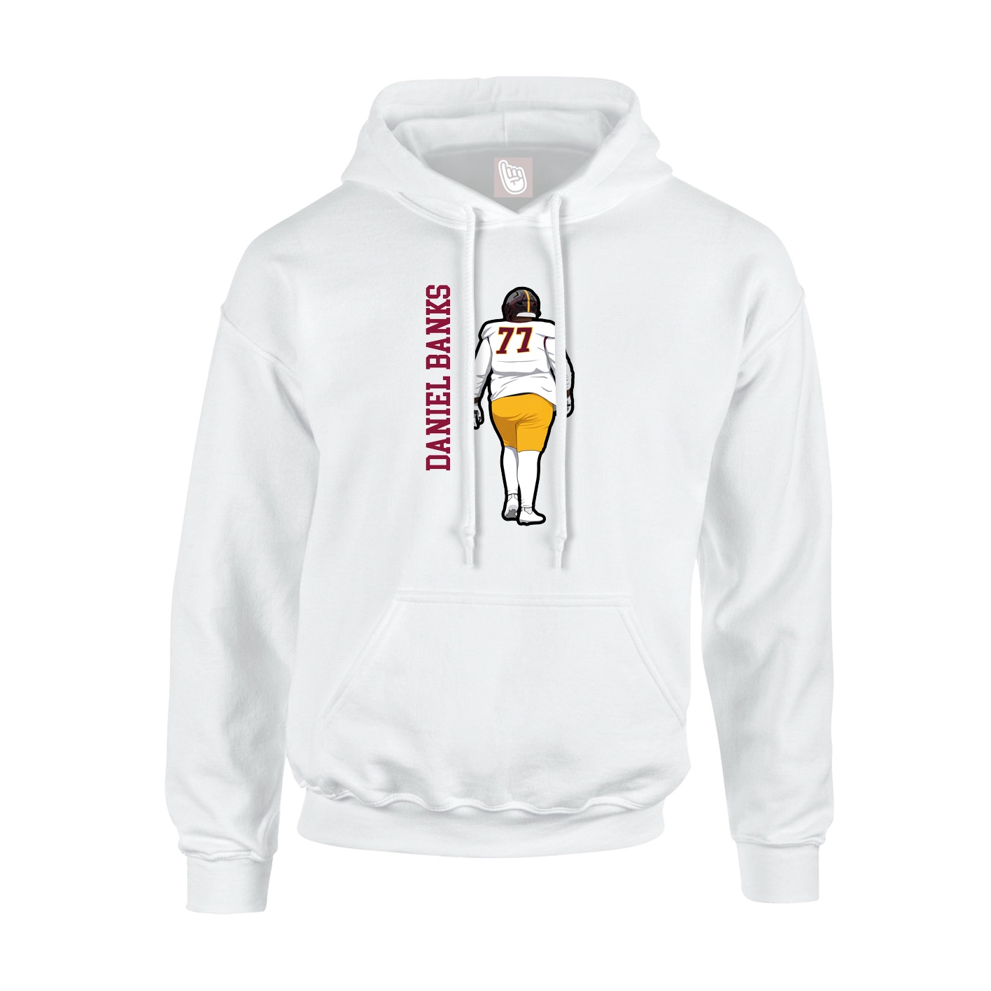 Hoodie — Name Vertical in White