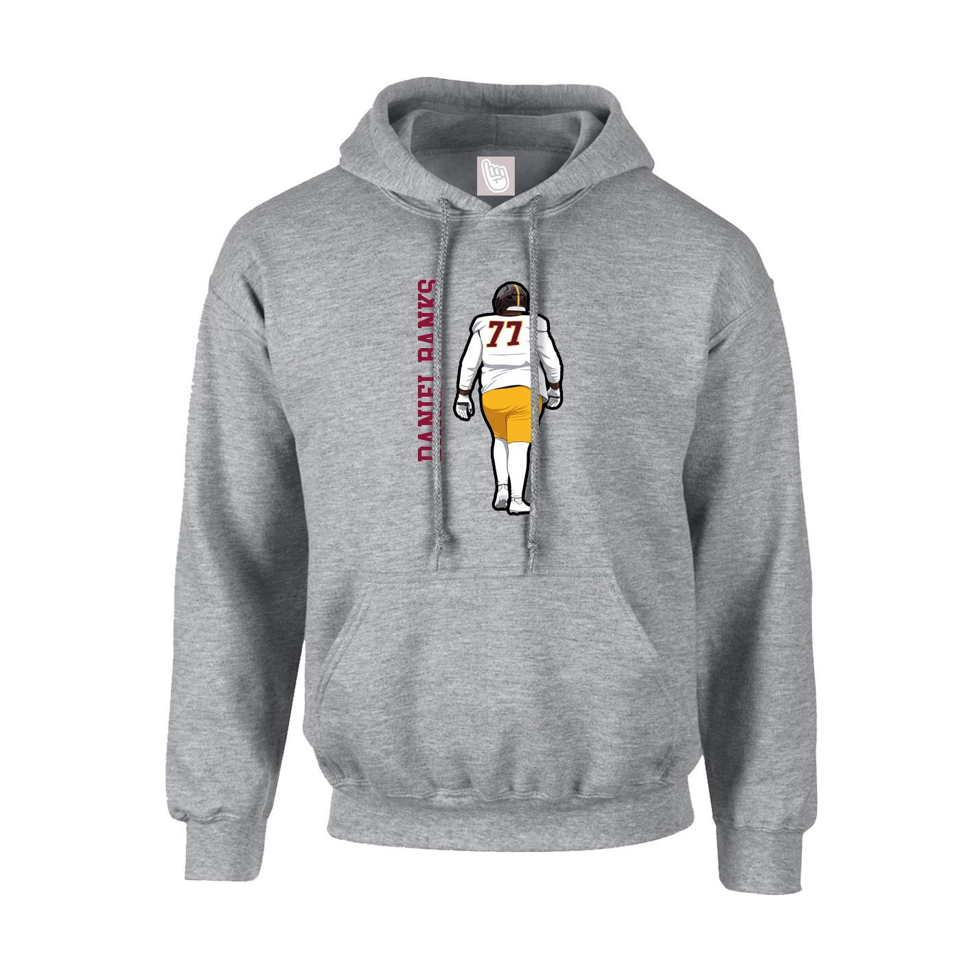 Youth Hoodie — Name Vertical in Grey