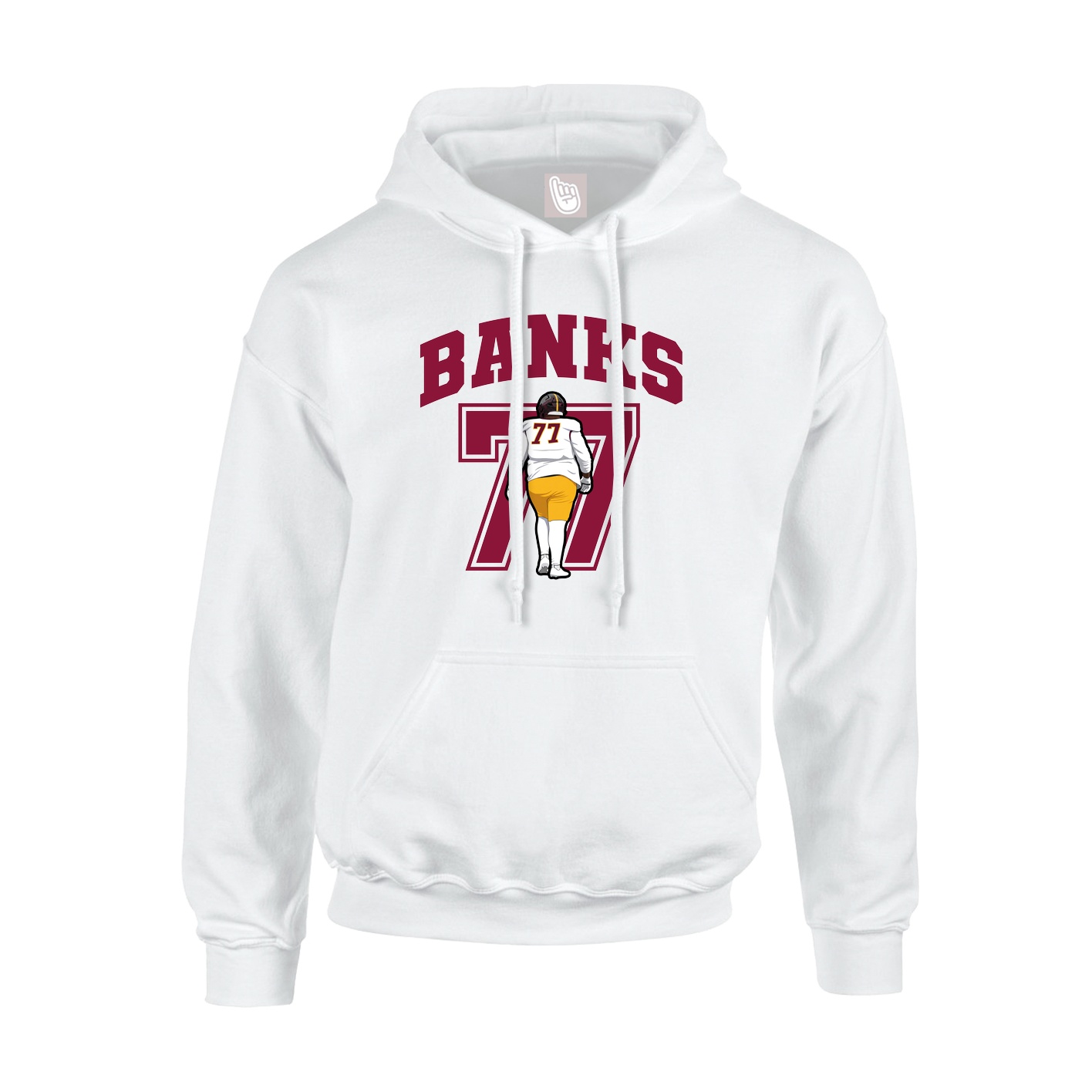 Youth Hoodie — Number in White