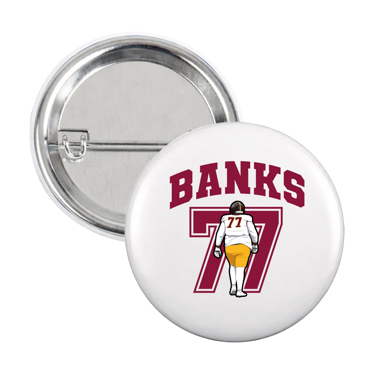 Game Day Button — Number in White