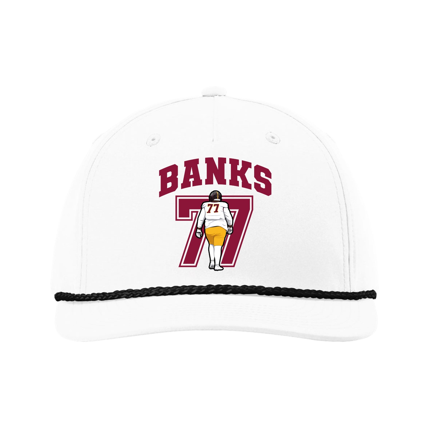 Five-Panel Classic Rope Cap — Number in White