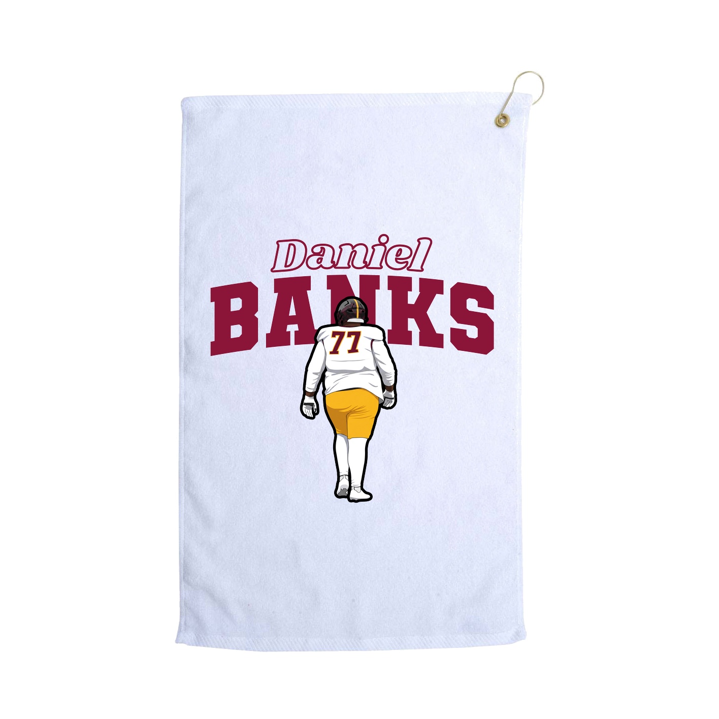 Golf Towel — Name Arch in White