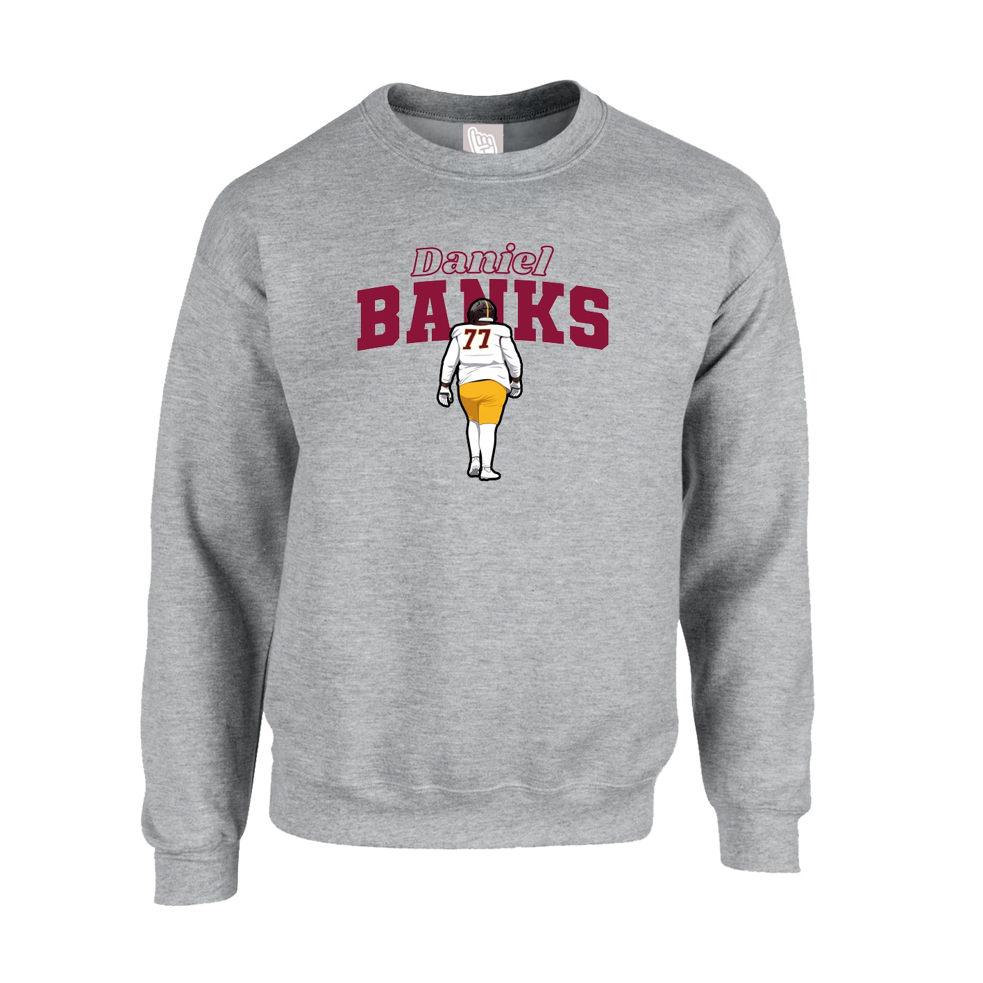 Fleece Crew — Name Arch in Grey