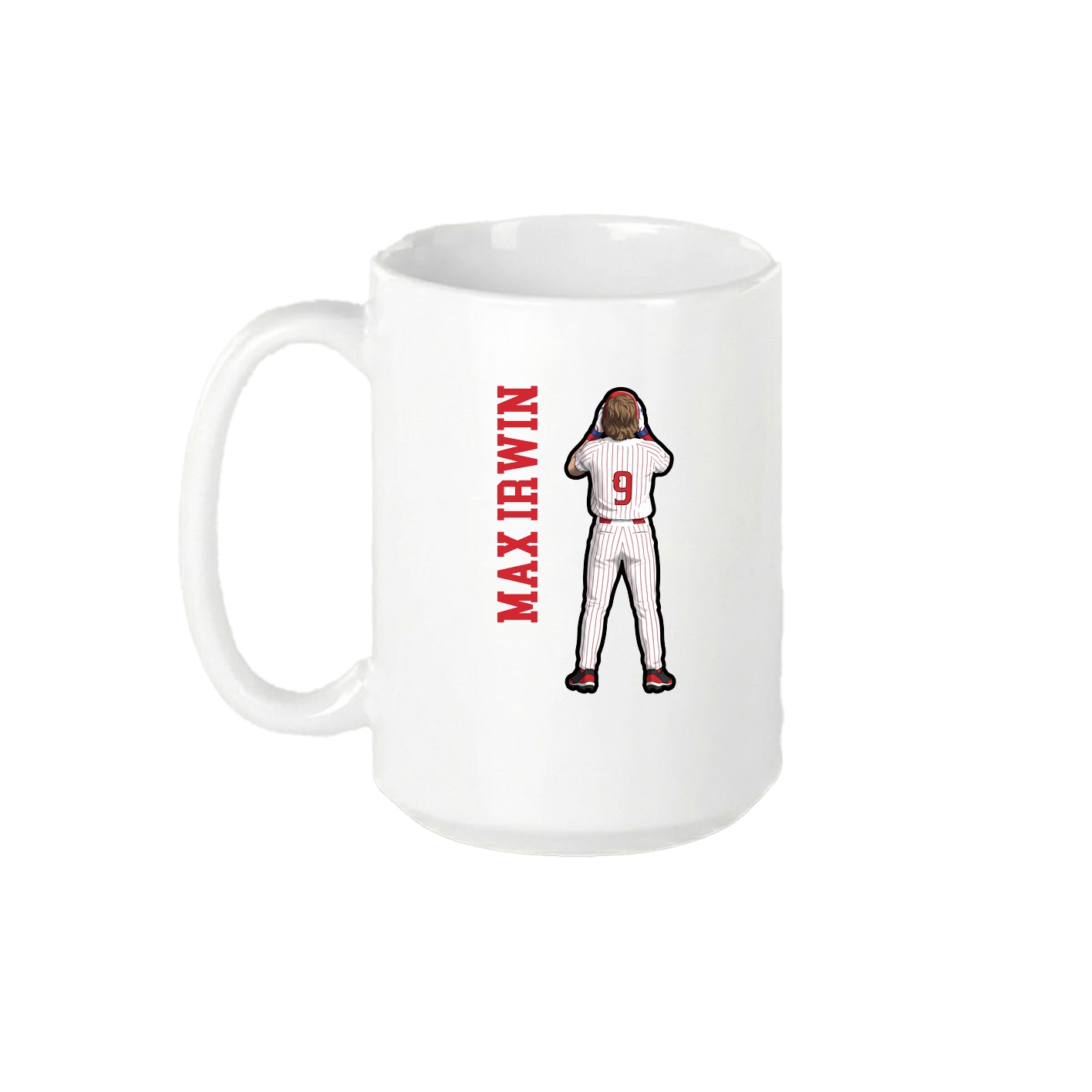 15oz Coffee Mug — Name Vertical in White