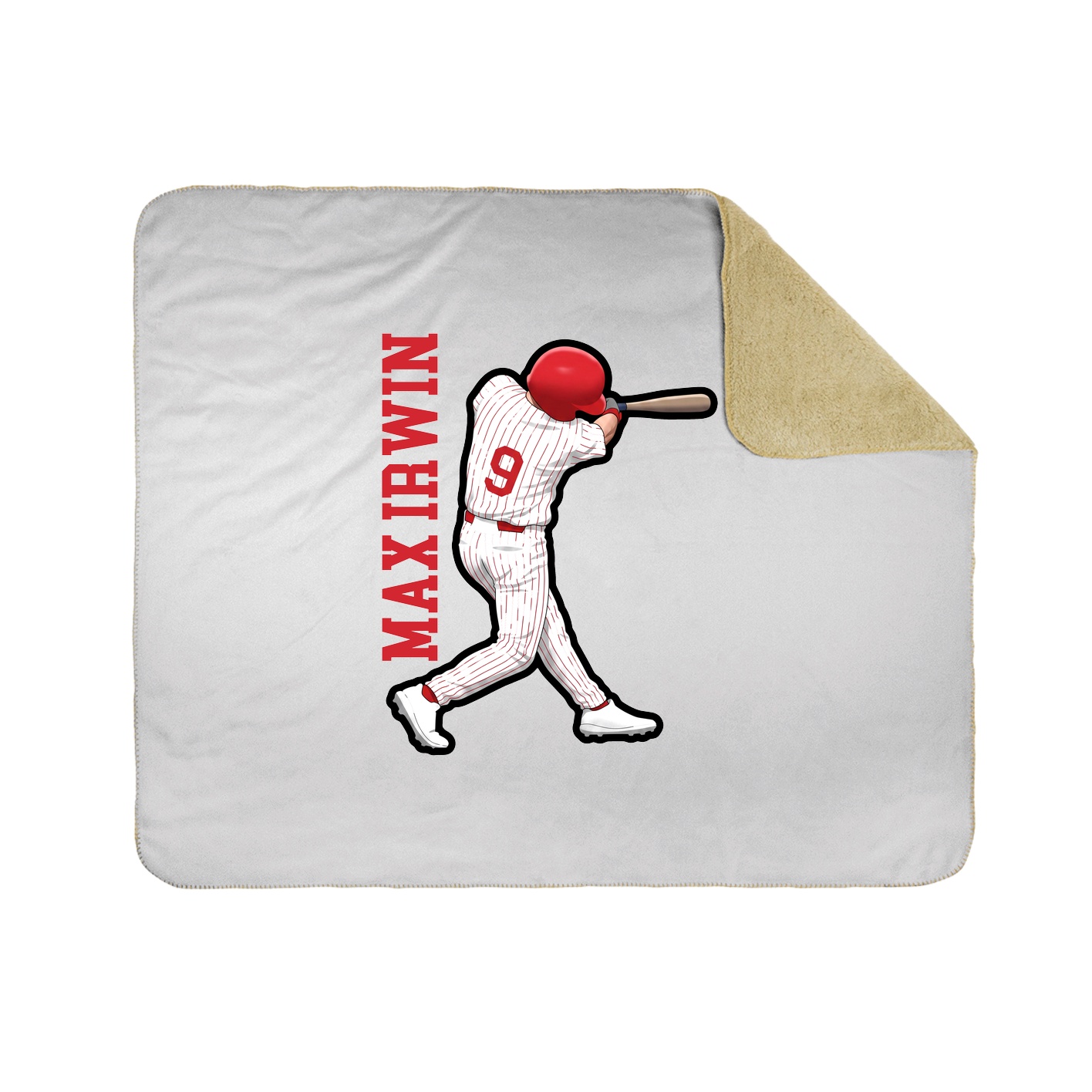 Throw Blanket — Name Vertical in White