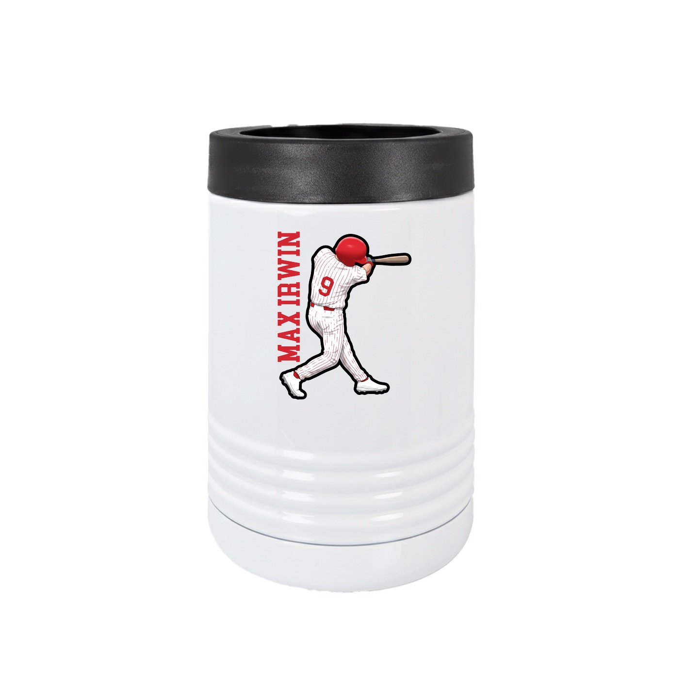 Beverage Holder — Name Vertical in White