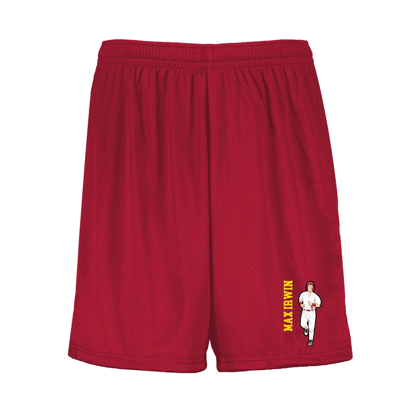 Shorts — Name Vertical in Red