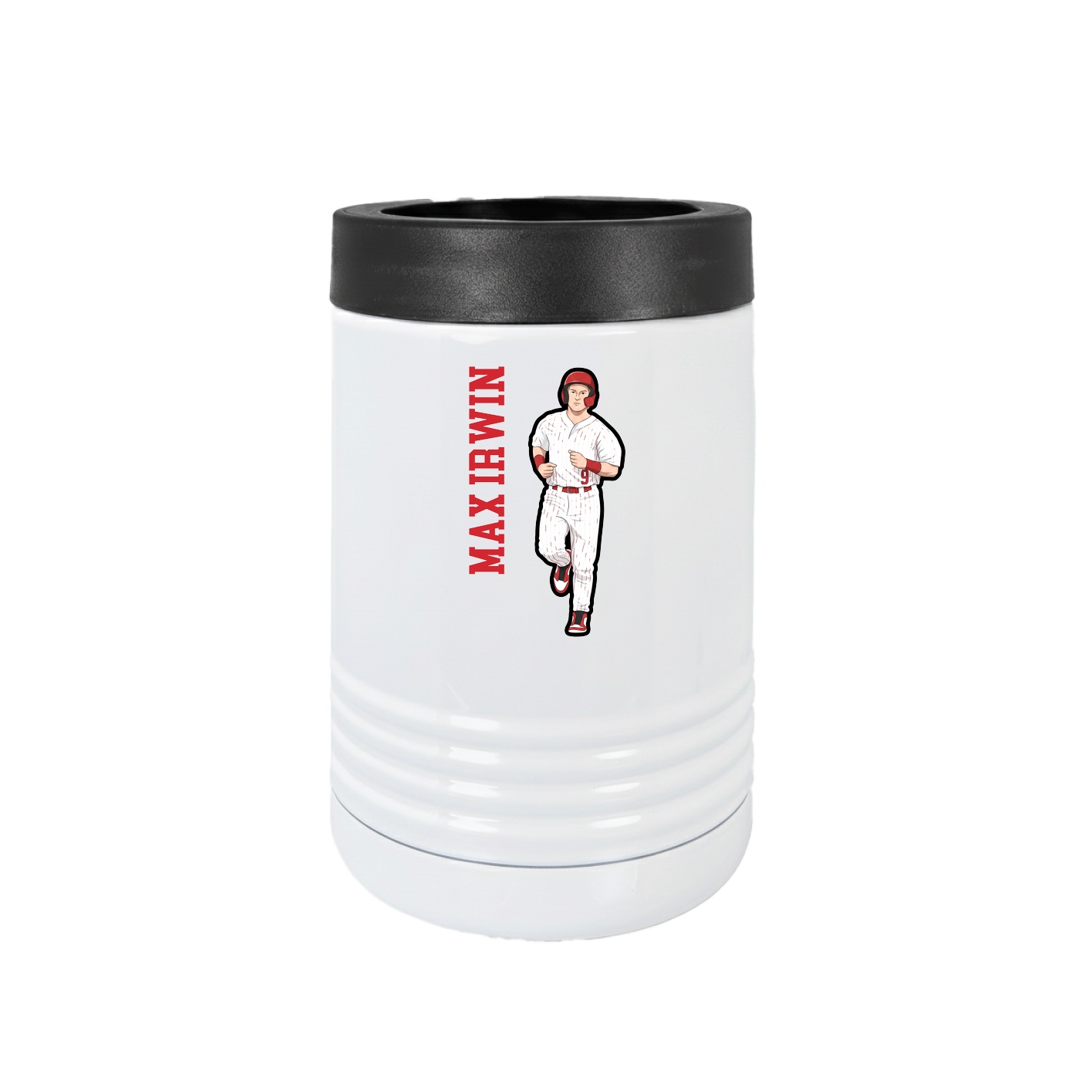 Beverage Holder — Name Vertical in White