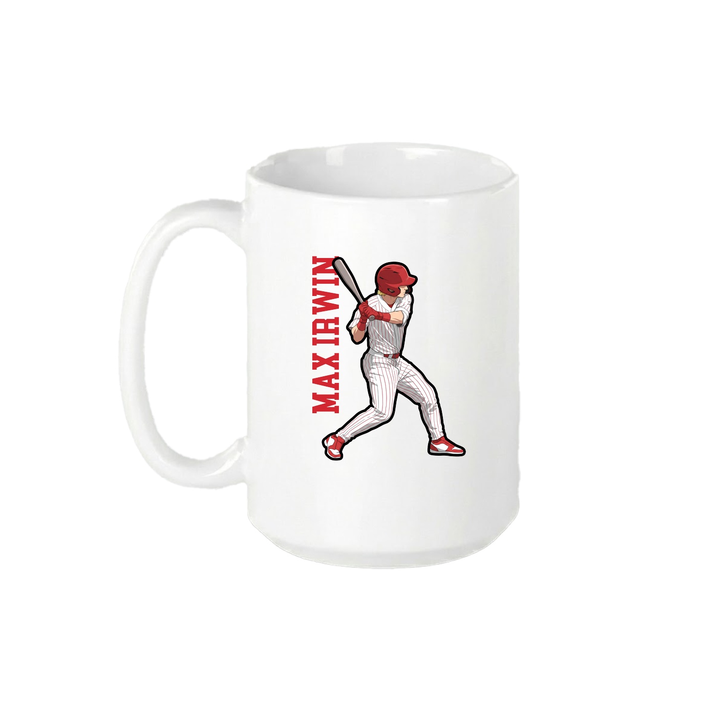 15oz Coffee Mug — Name Vertical in White