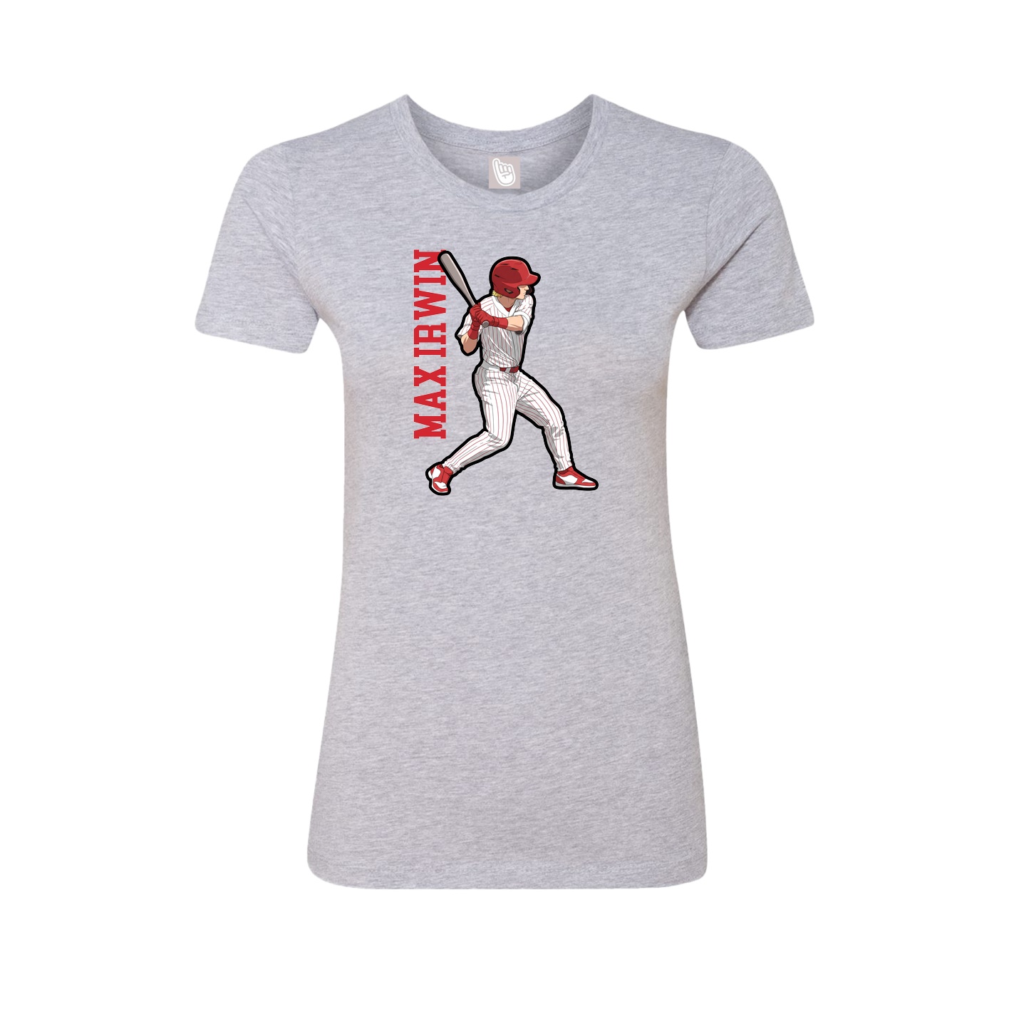 Womens Tee — Name Vertical in Grey