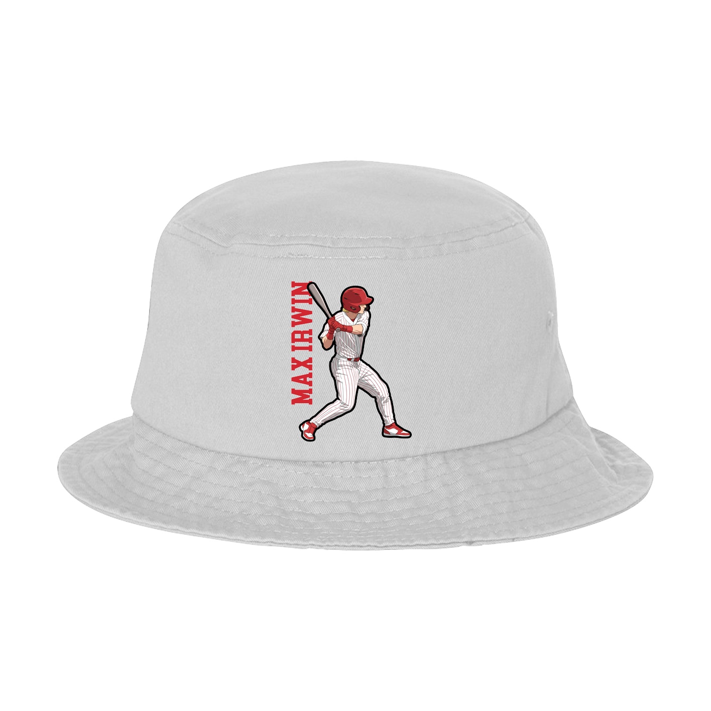 Bucket Cap — Name Vertical in White