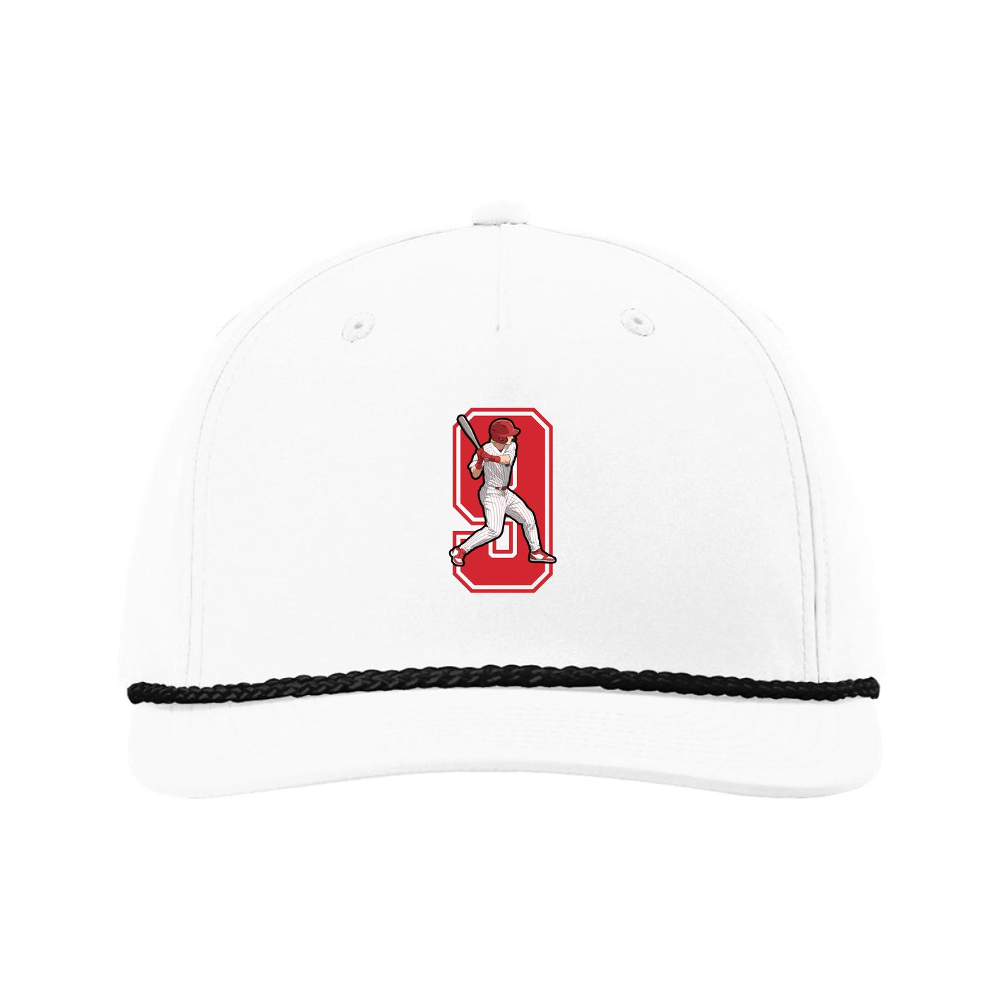 Five-Panel Classic Rope Cap — Number in White