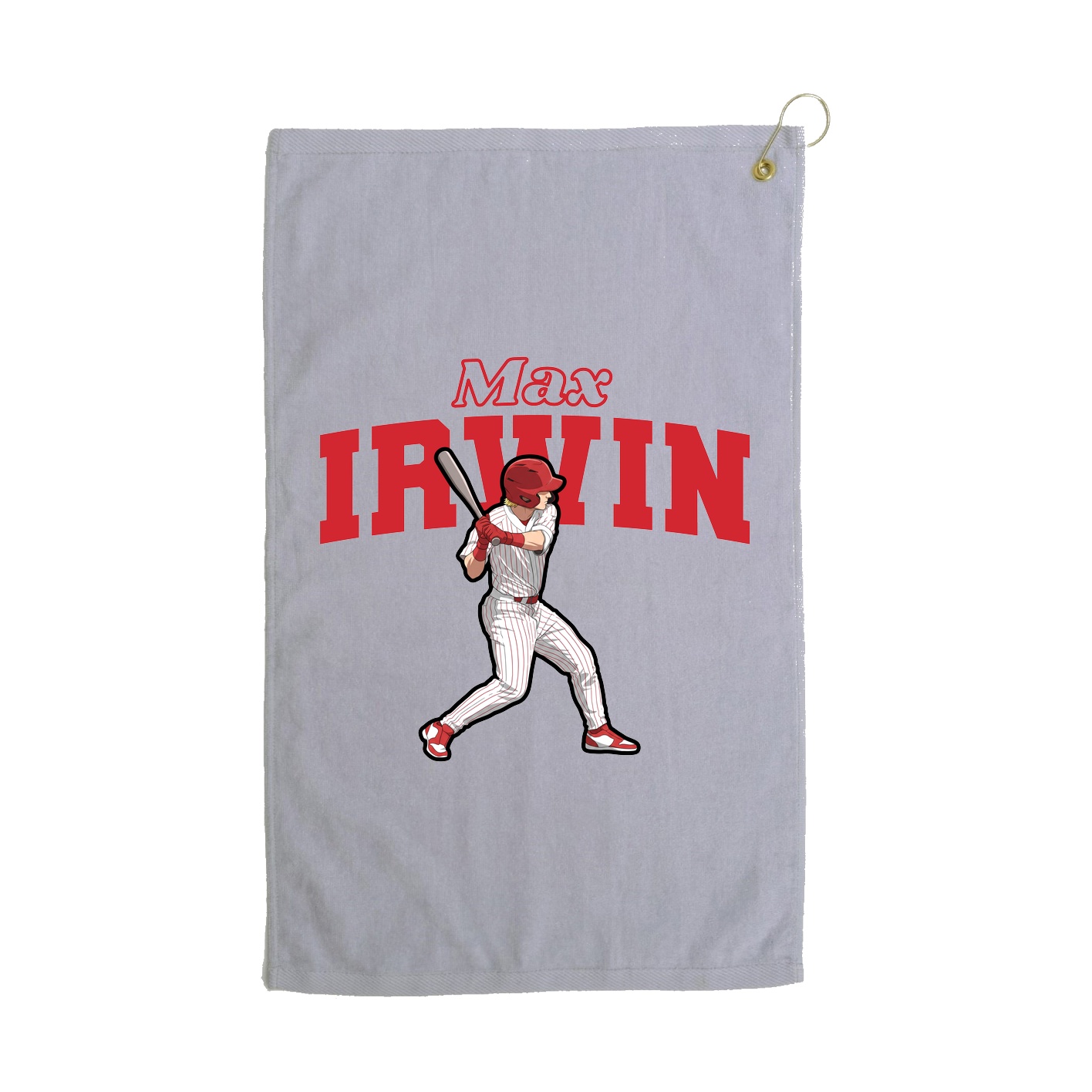 Golf Towel — Name Arch in Grey