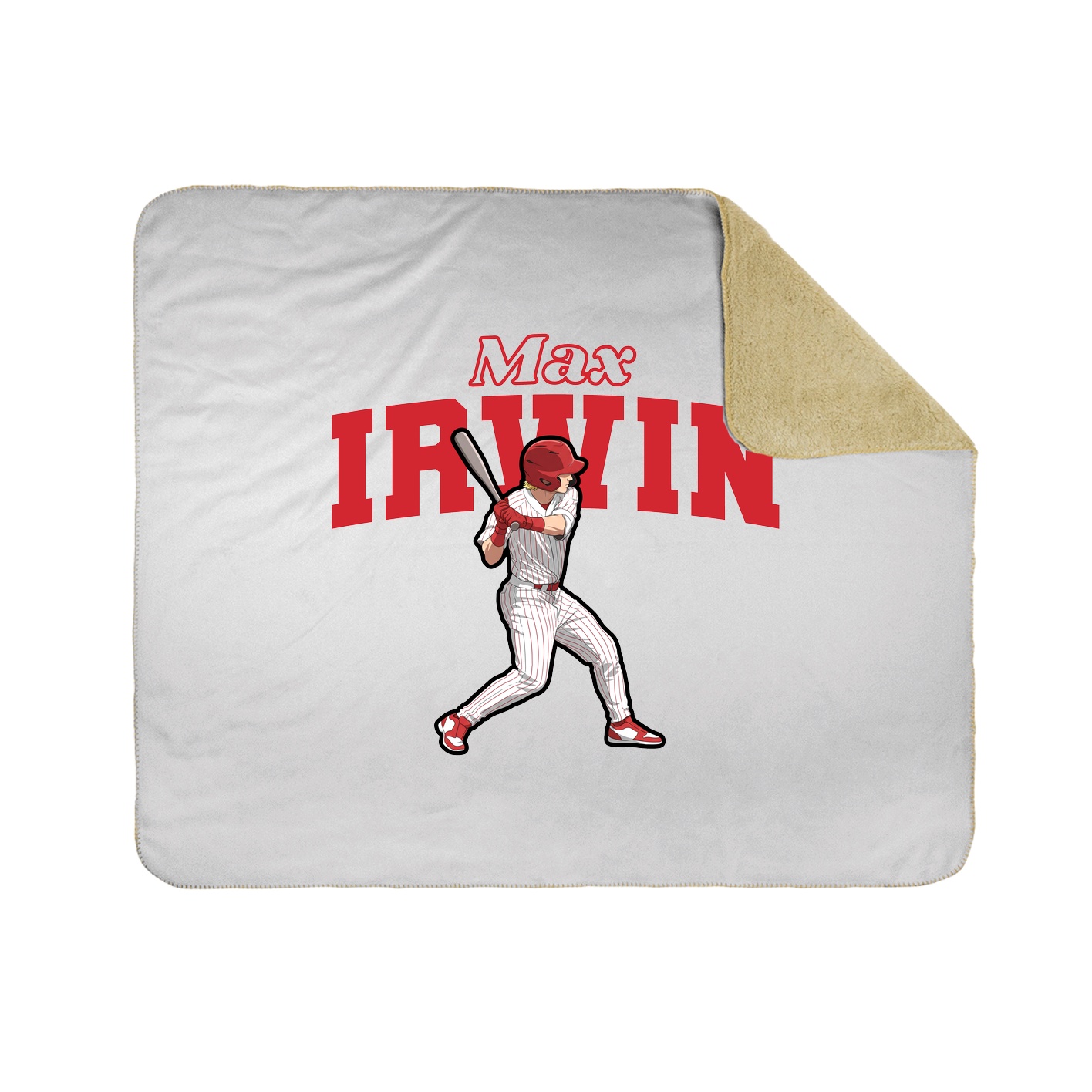 Throw Blanket — Name Arch in White