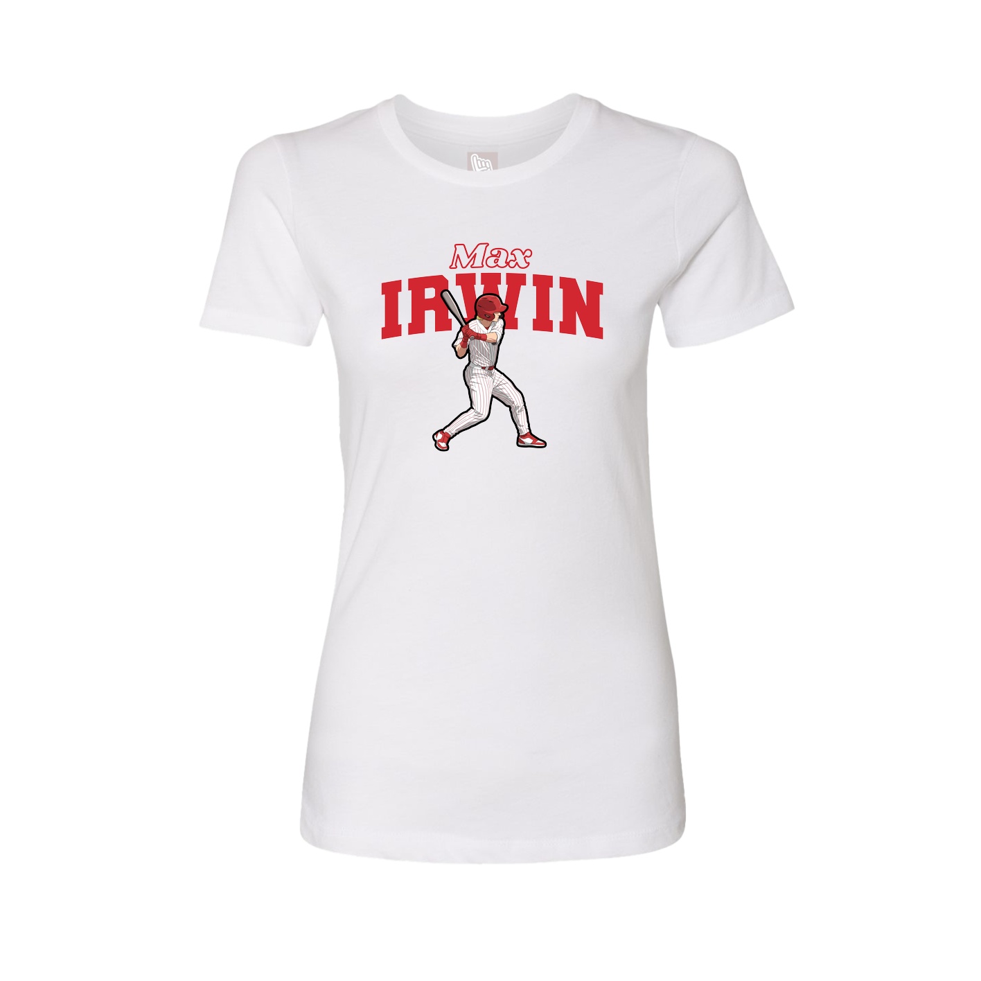 Womens Tee — Name Arch in White