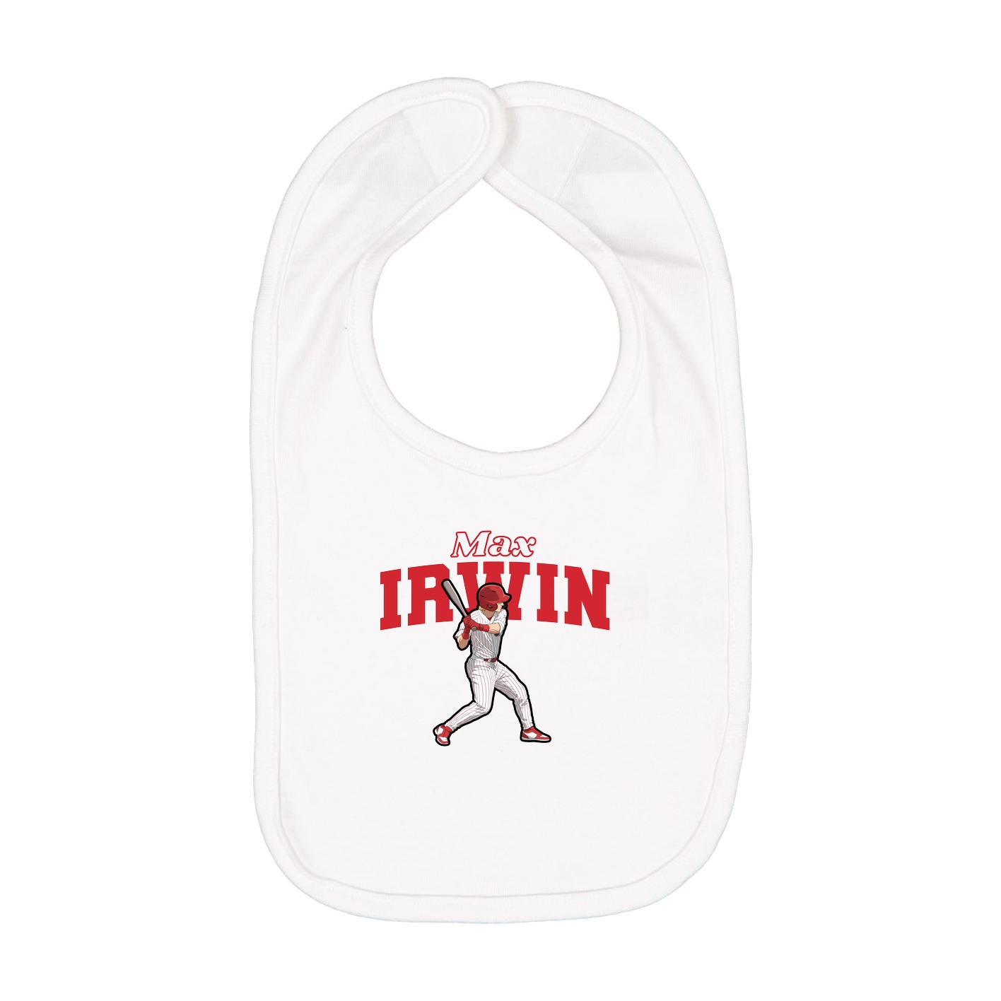 Infant Bib — Name Arch in White