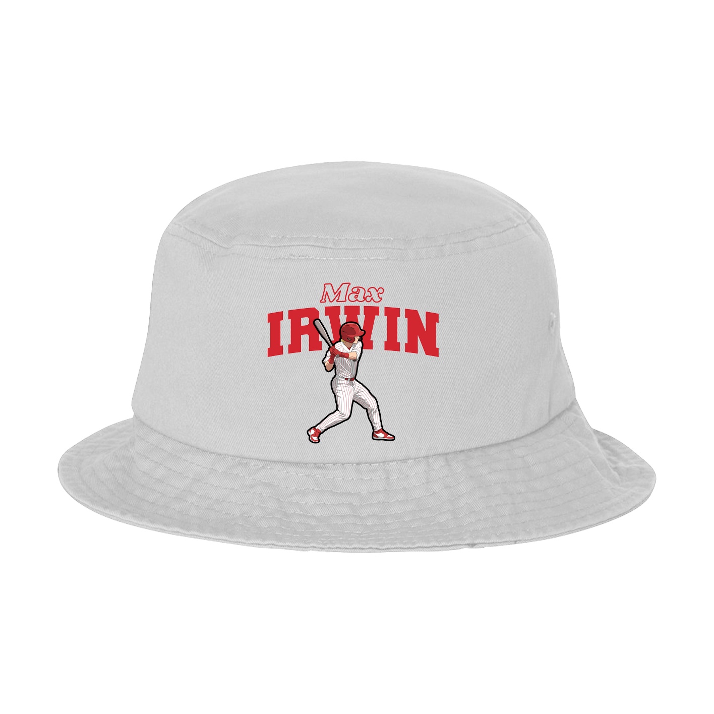 Bucket Cap — Name Arch in White