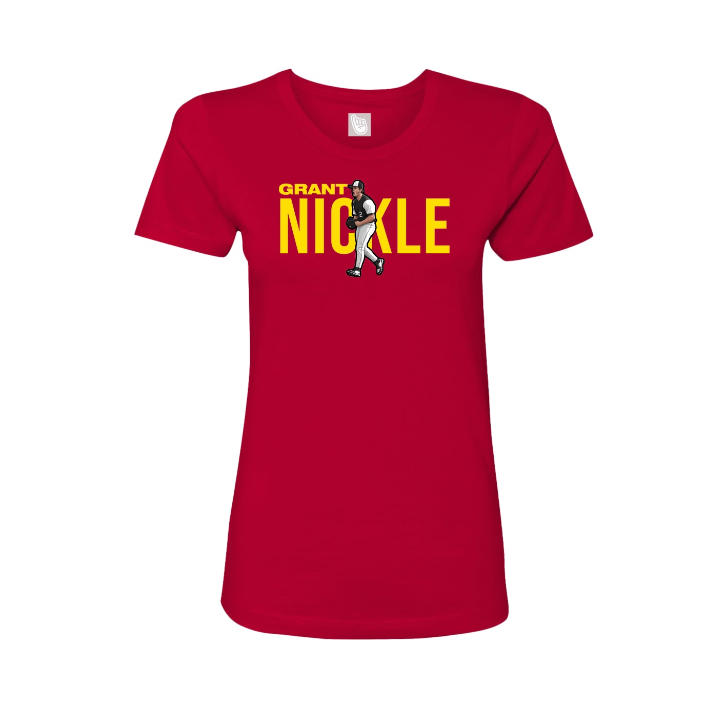Fitted Women's Tee — Player Name in Red