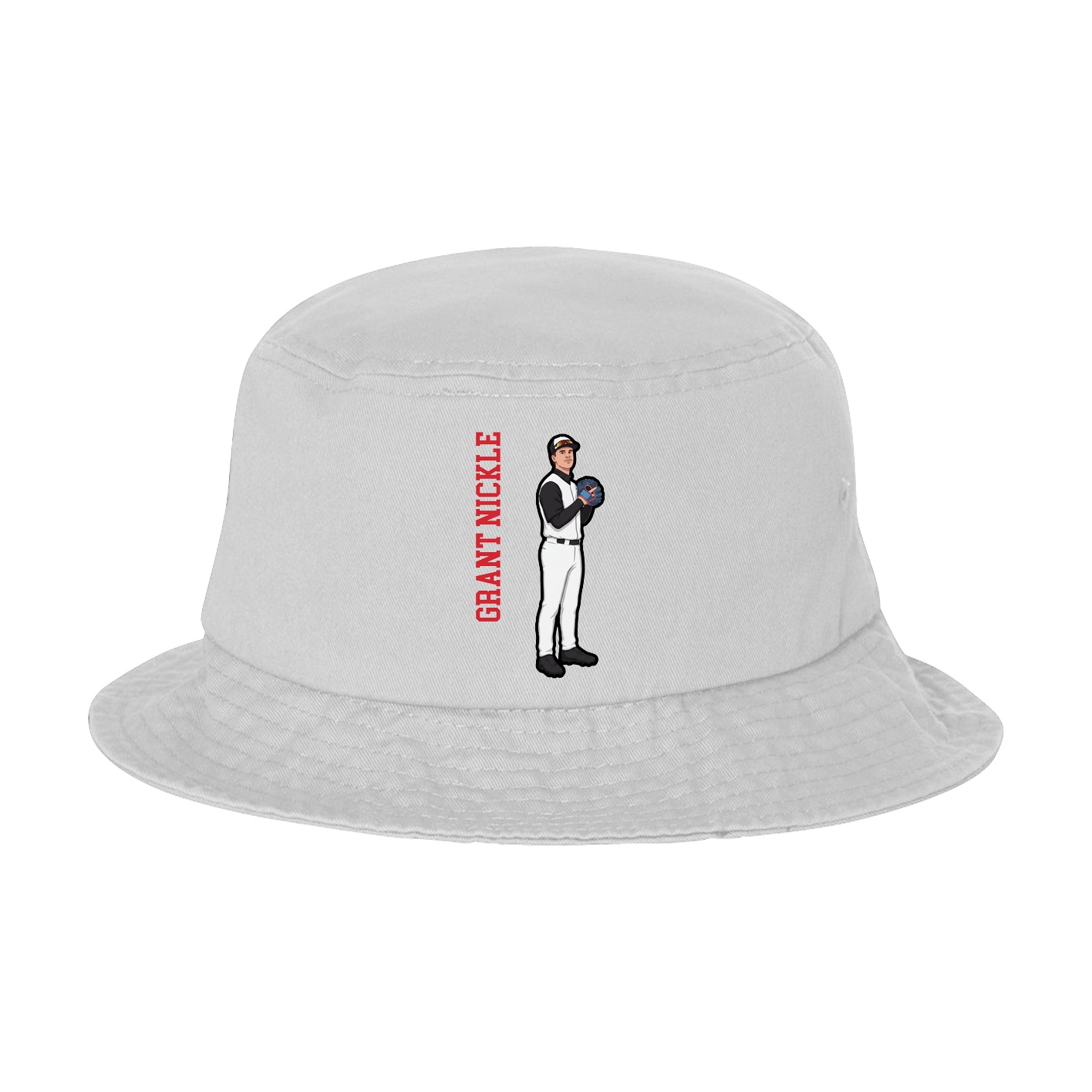 Bucket Cap — Name Vertical in White