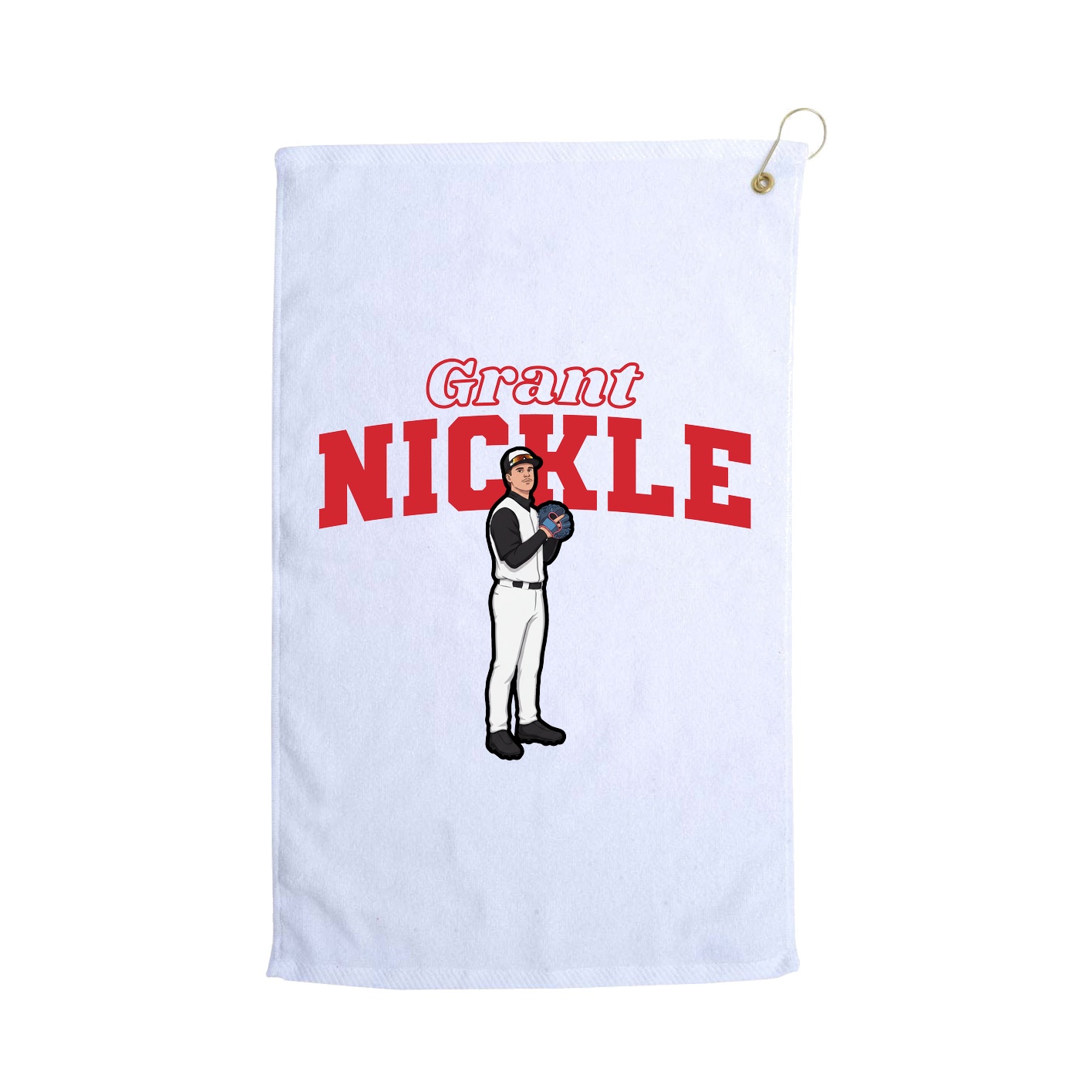 Golf Towel — Name Arch in White