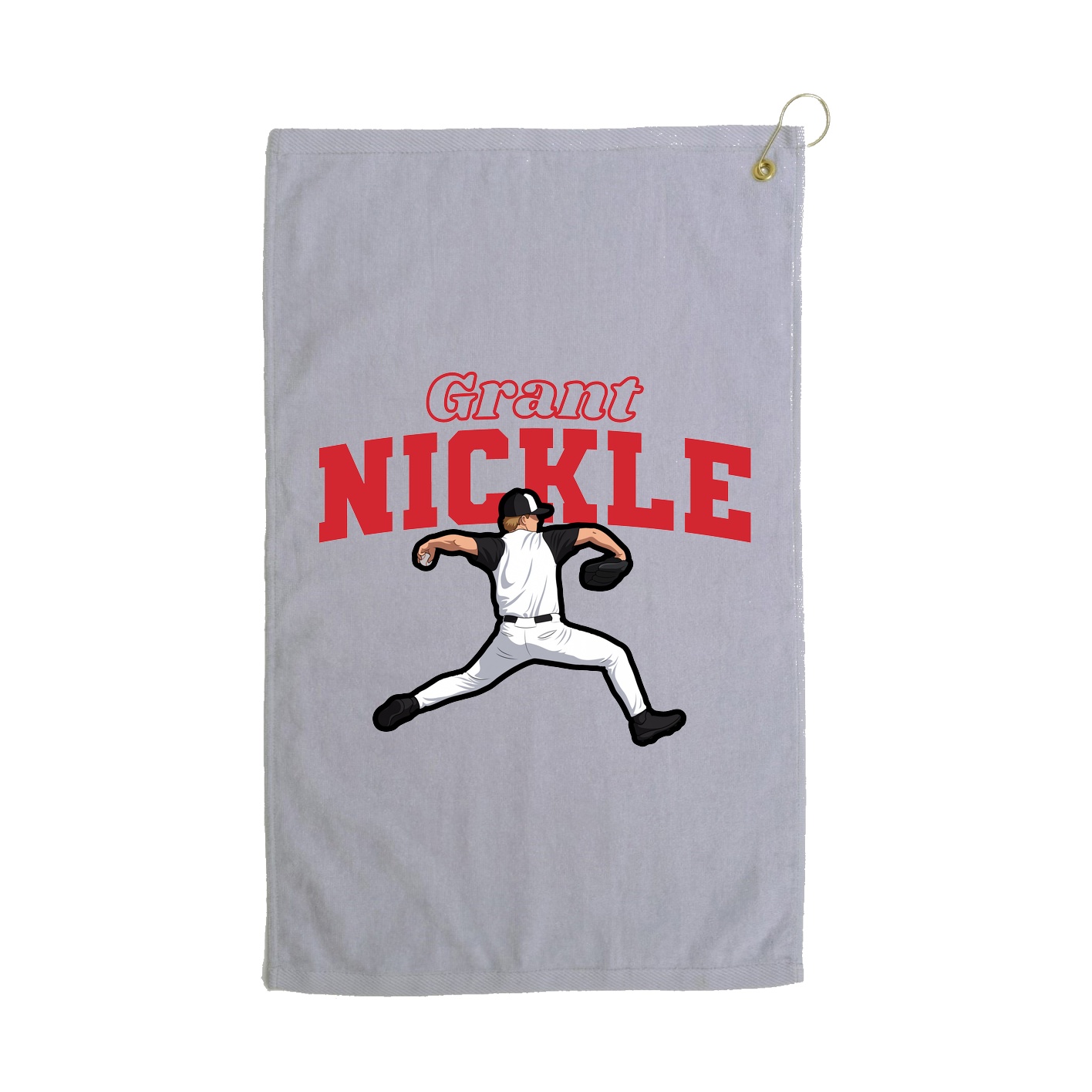 Golf Towel — Name Arch in Grey