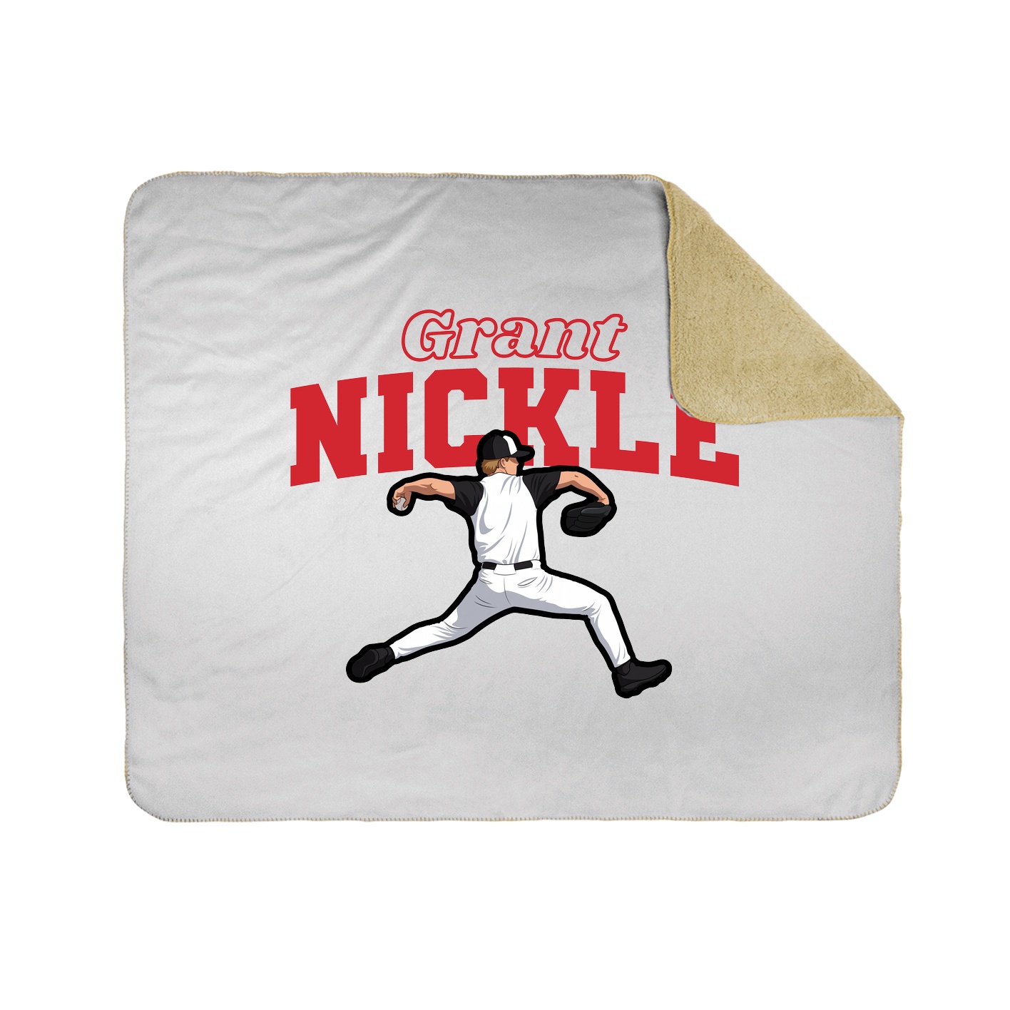 Throw Blanket — Name Arch in White