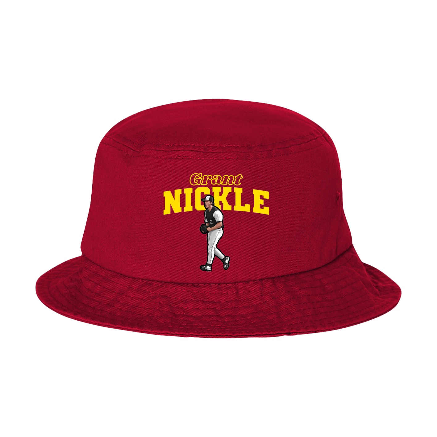 Bucket Cap — Name Arch in Red