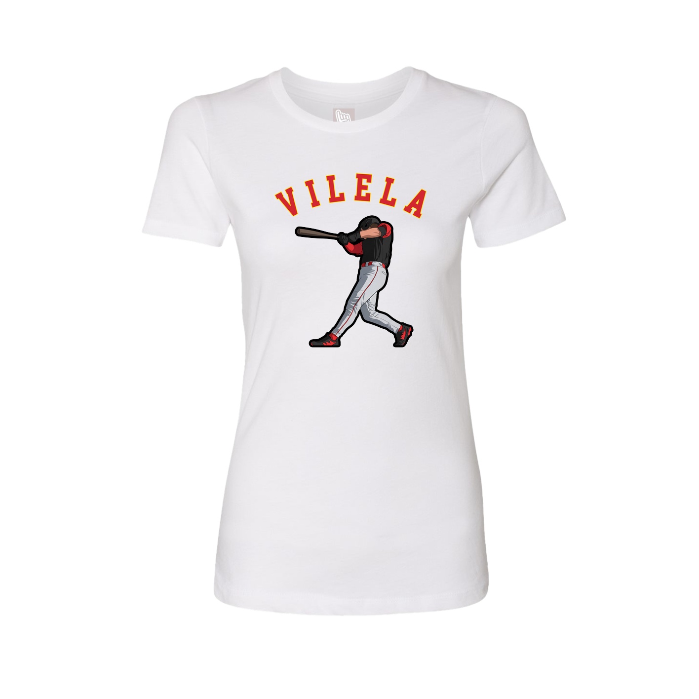Fitted Women's Tee — Shirsey Arch in White