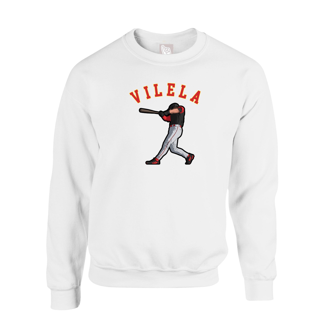 Fleece Crew — Shirsey Arch in White