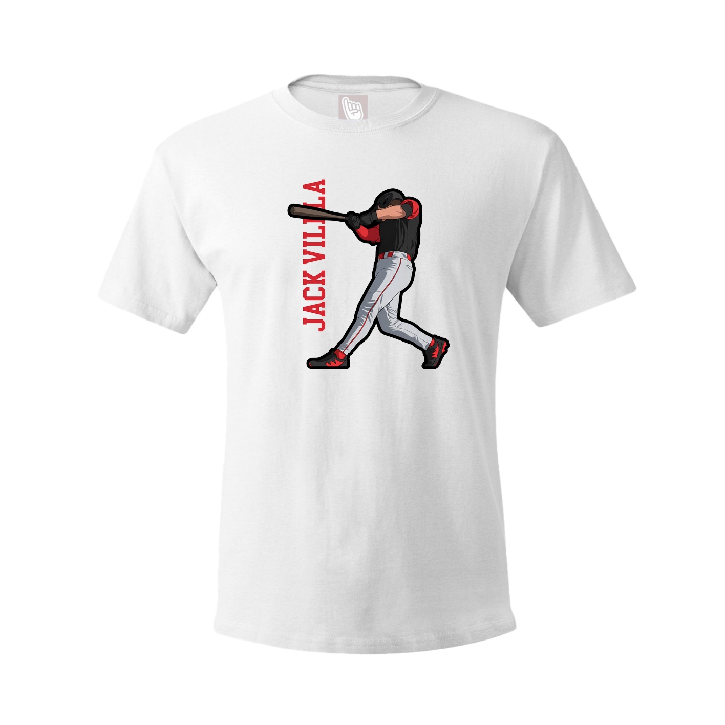 Youth Tee — Name Vertical in White