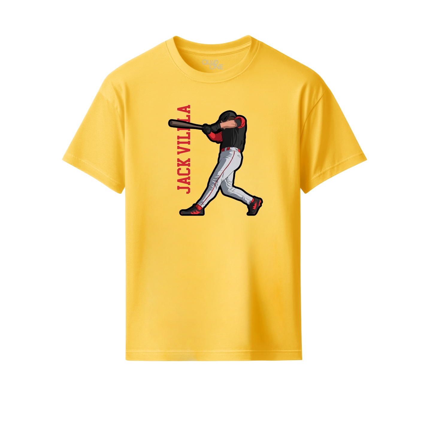 Youth Tee — Name Vertical in Yellow