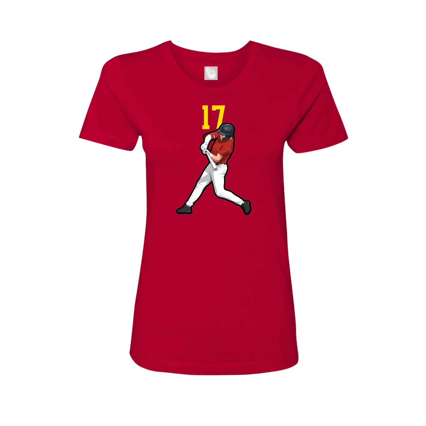 Fitted Women's Tee — Number Top in Red