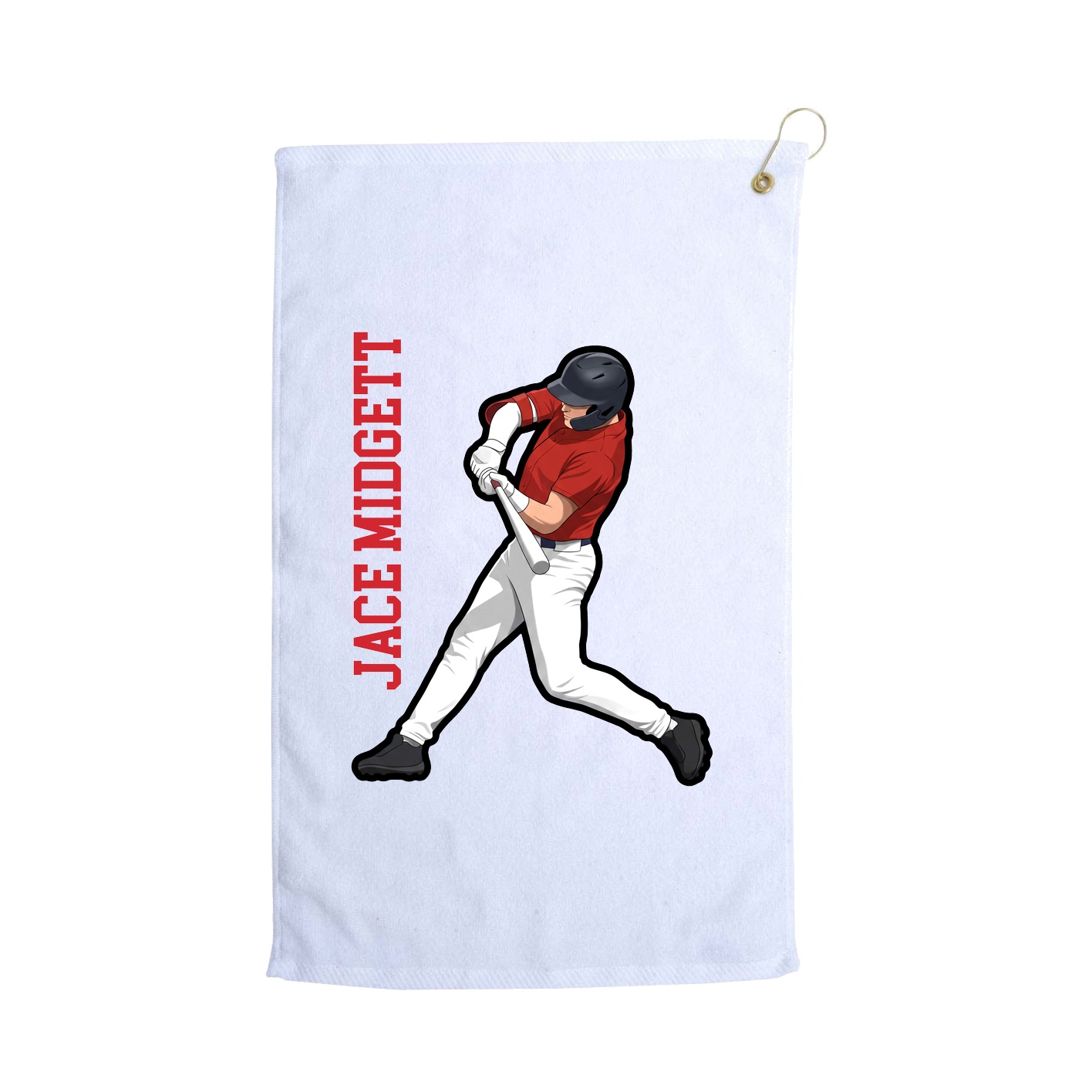 Golf Towel — Name Vertical in White