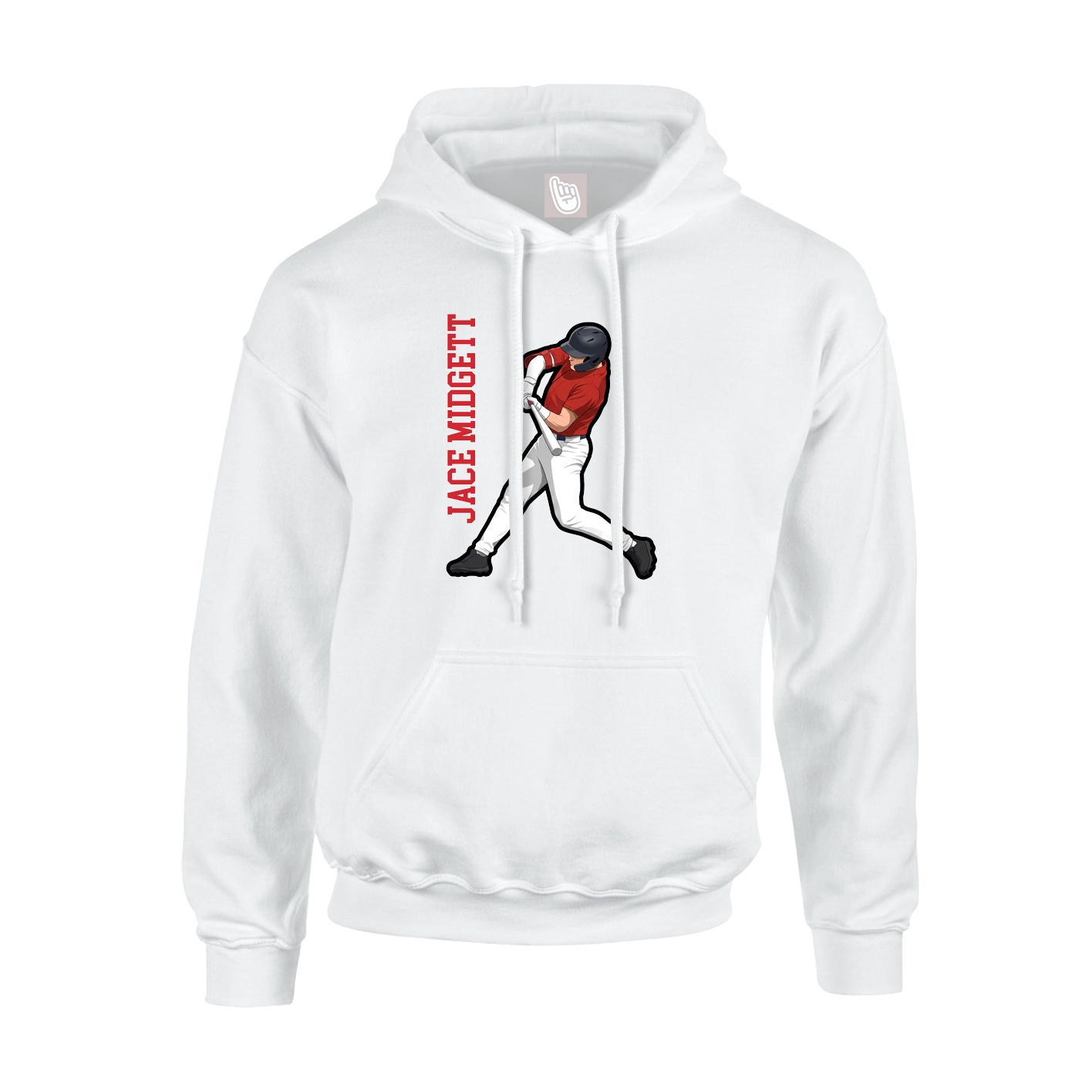 Hoodie — Name Vertical in White