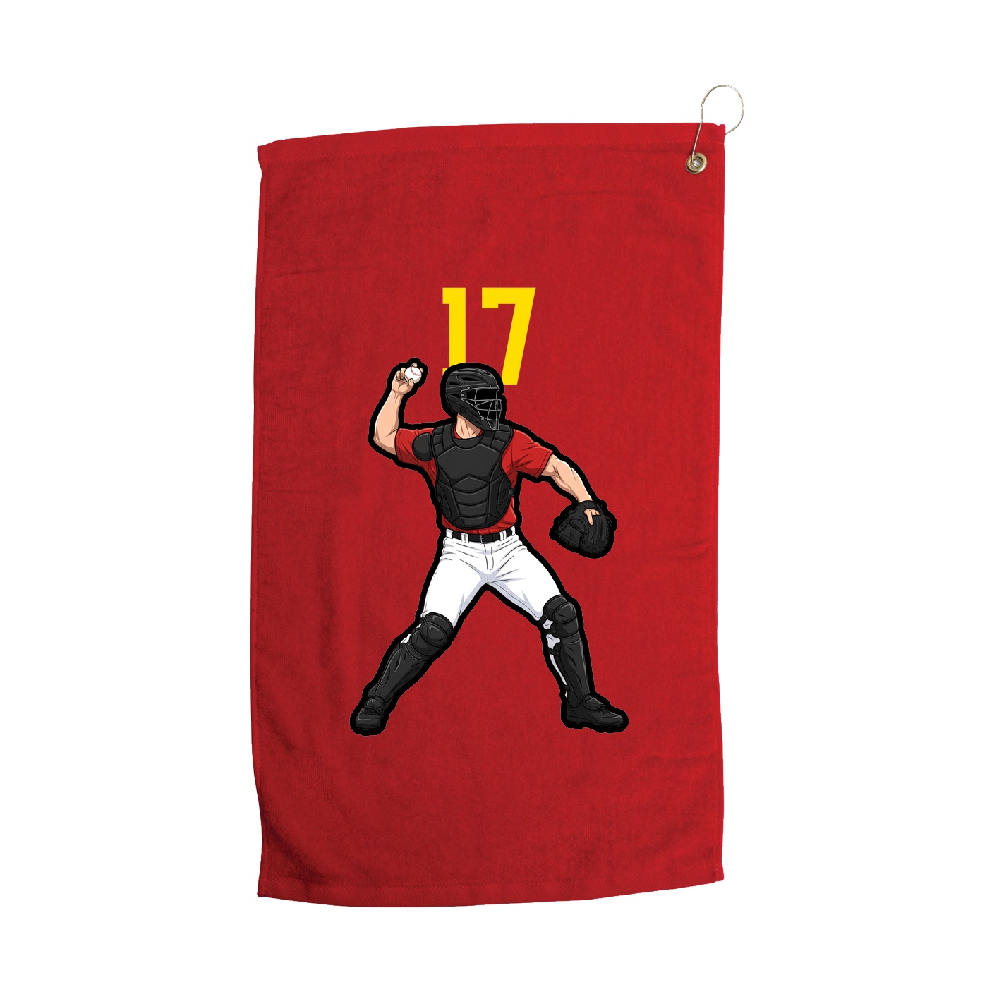 Golf Towel — Number Top in Red