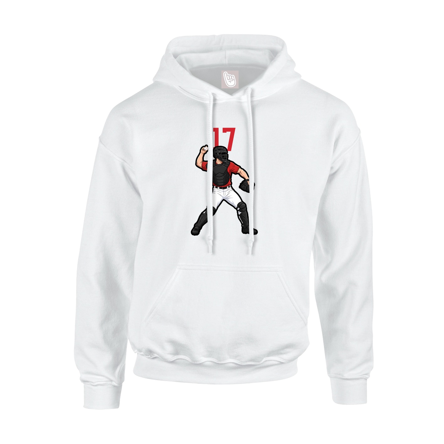 Youth Hoodie — Number Top in White