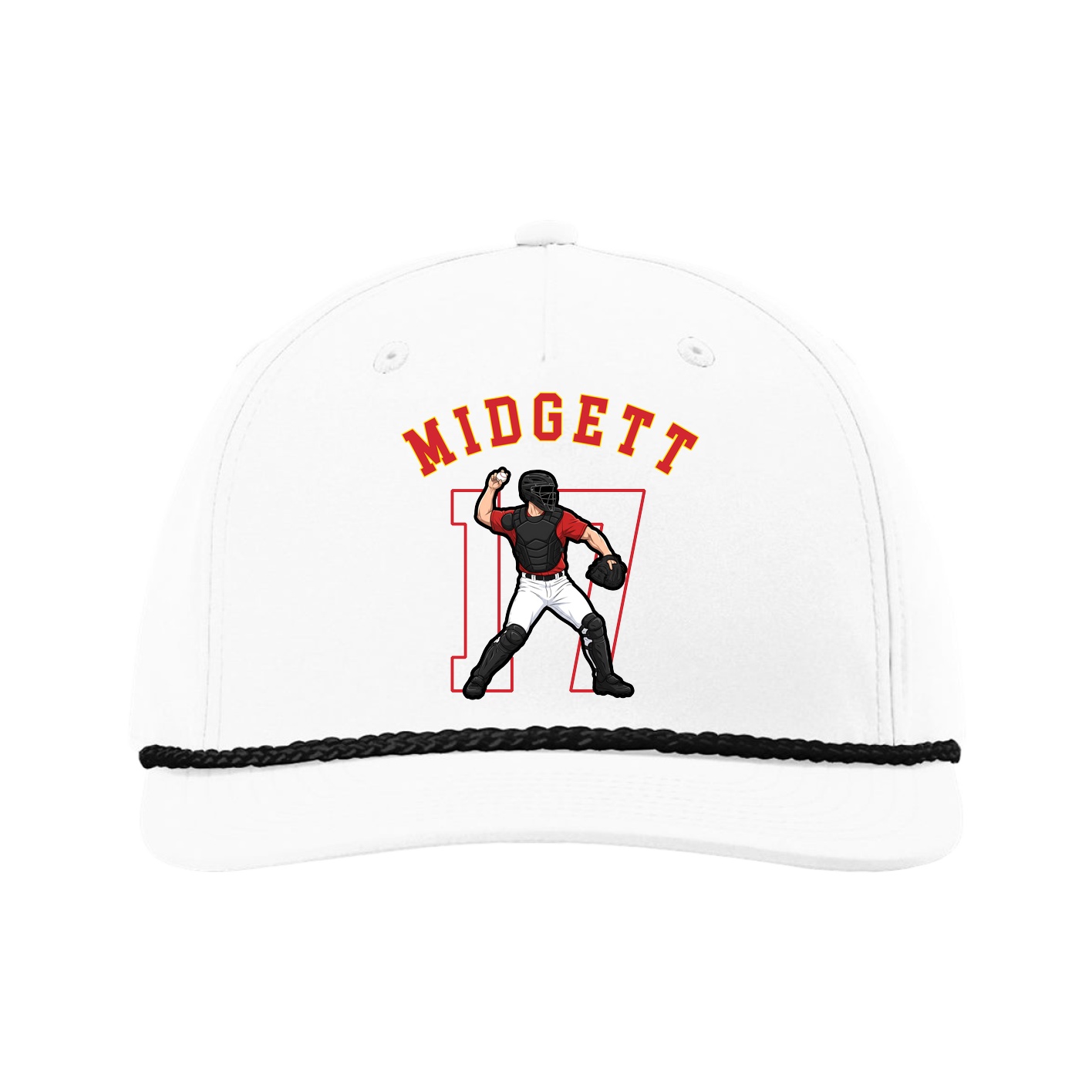 Five-Panel Classic Rope Cap — Shirsey Arch in White
