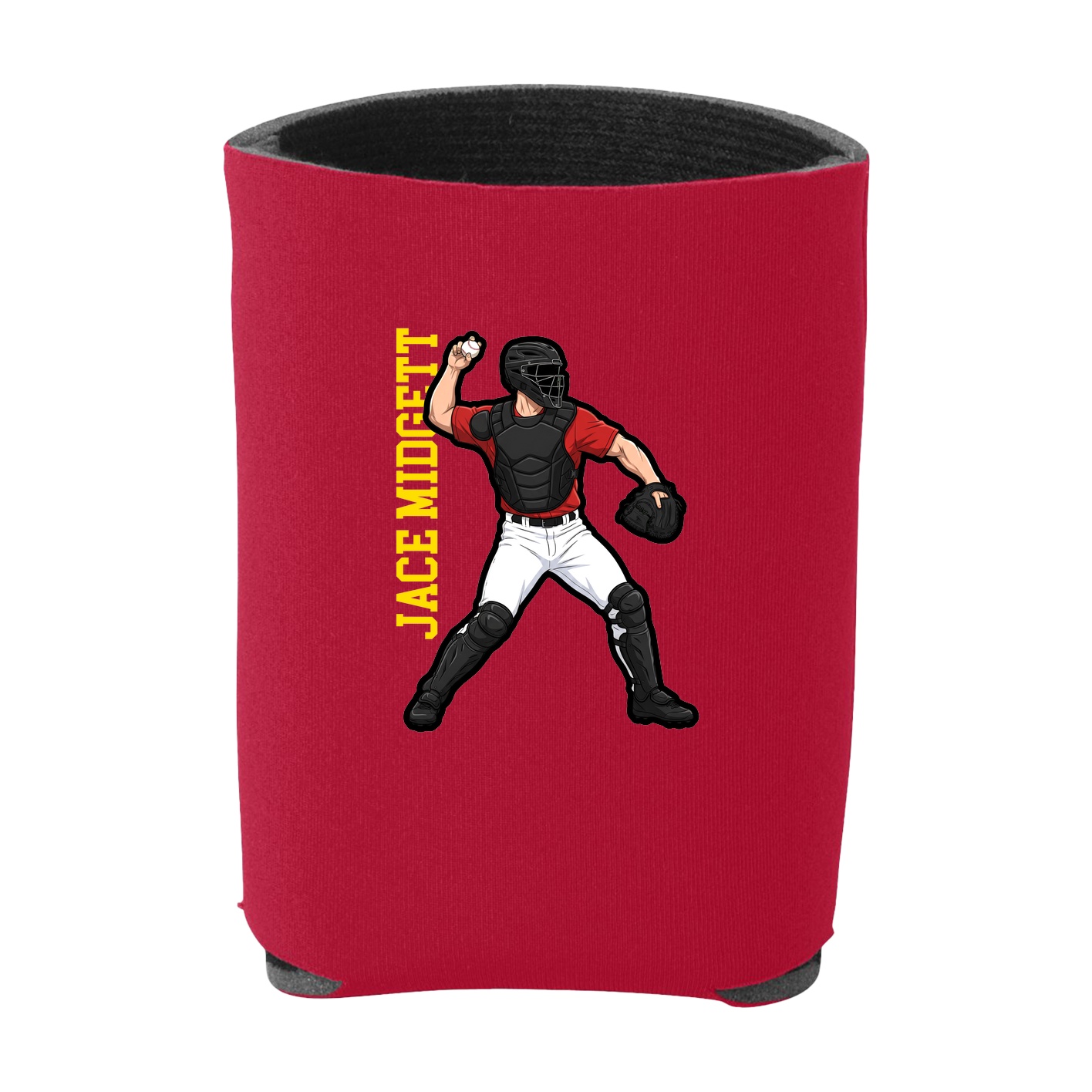 Can Holder — Name Vertical in Red