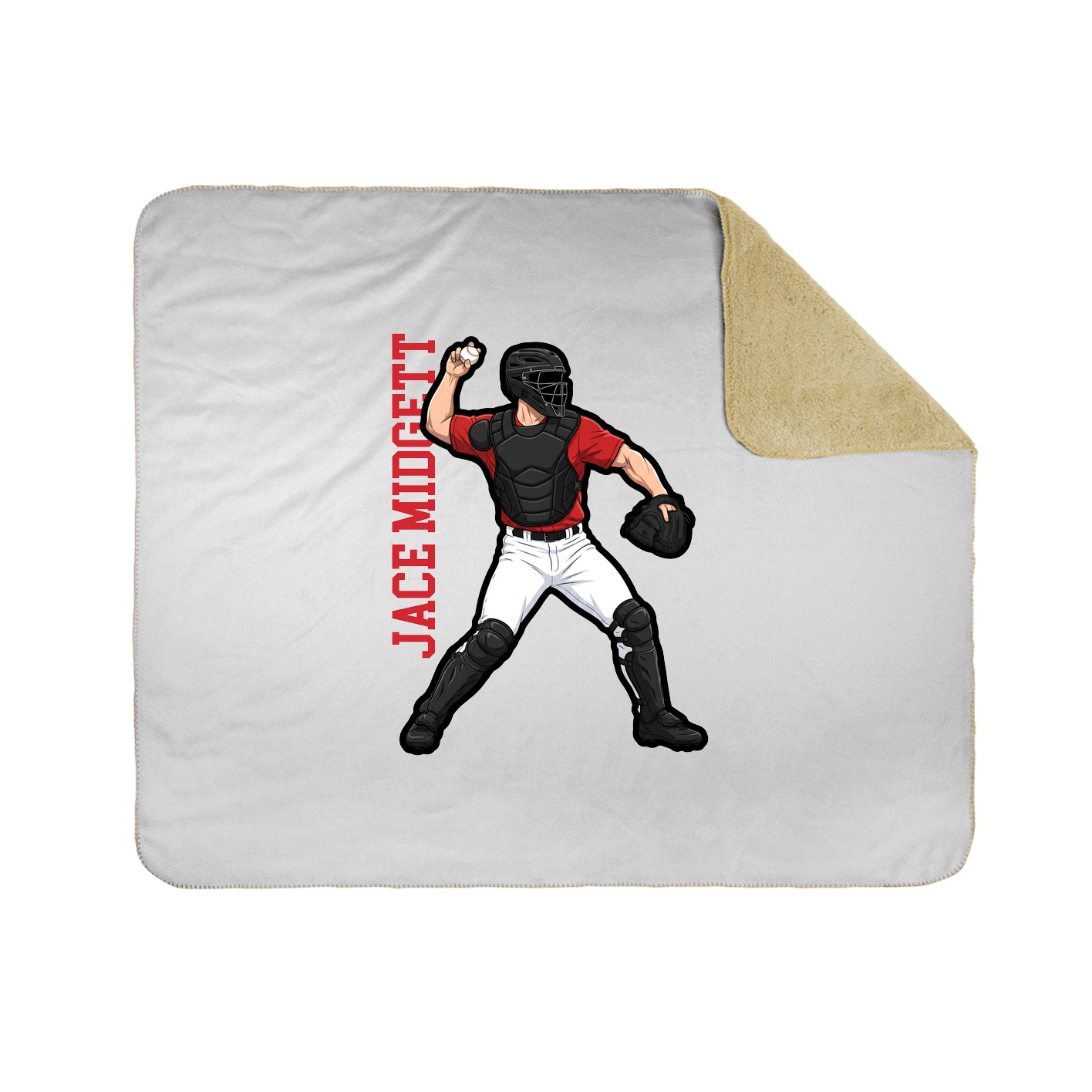 Throw Blanket — Name Vertical in White
