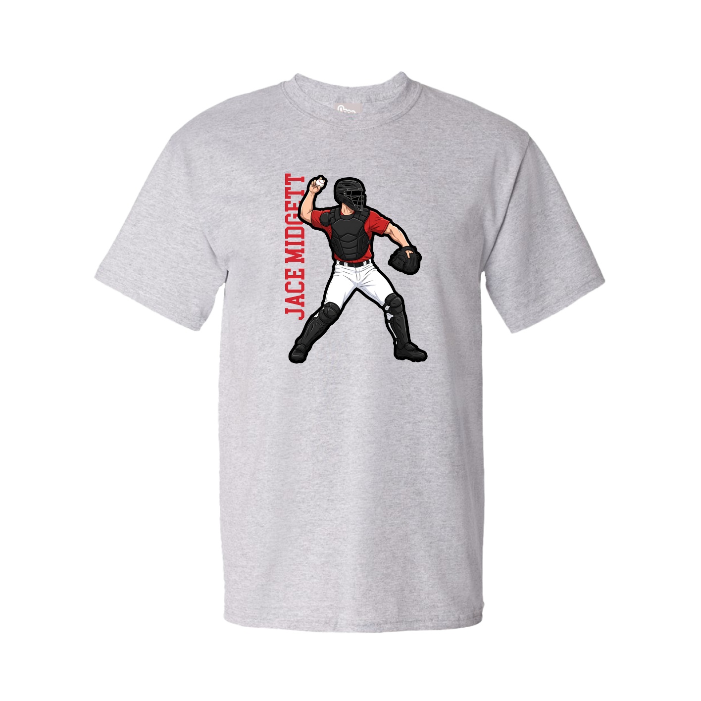 Youth Tee — Name Vertical in Grey