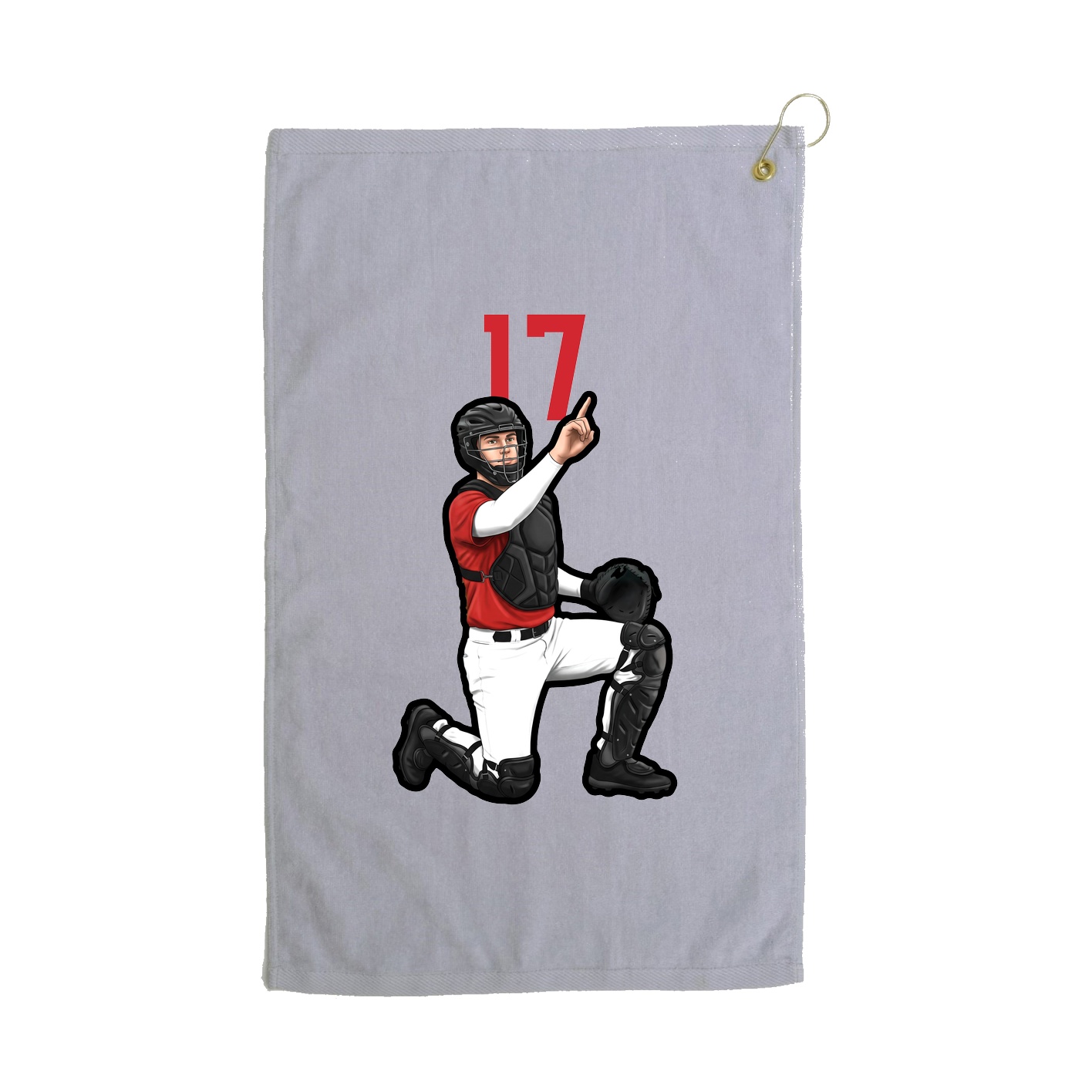 Golf Towel — Number Top in Grey