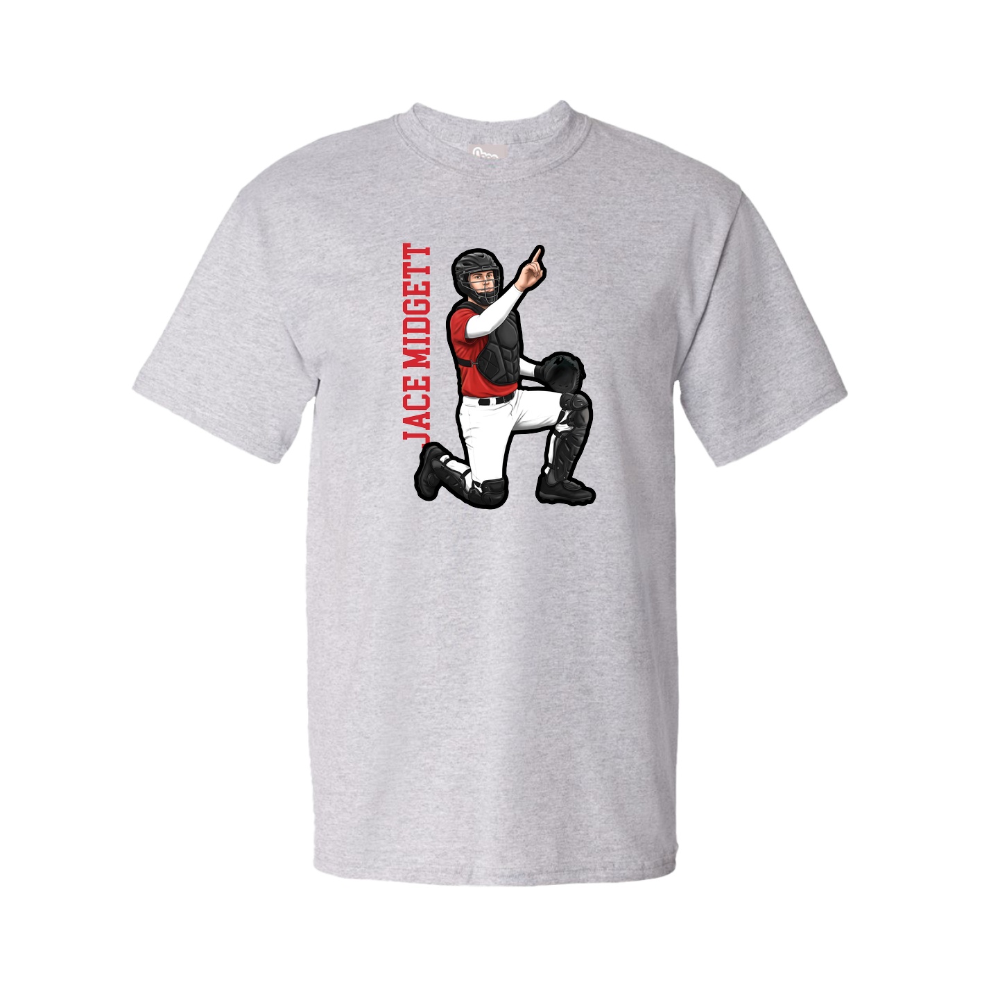 Tee — Name Vertical in Grey
