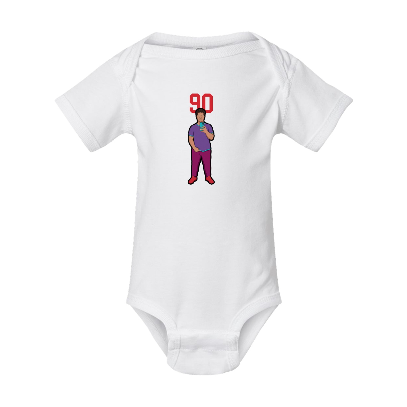 Baby Onesie — Number Top in White