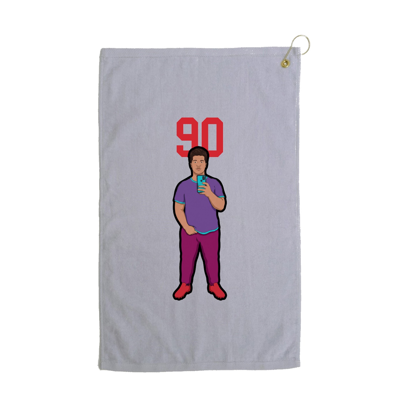 Golf Towel — Number Top in Grey