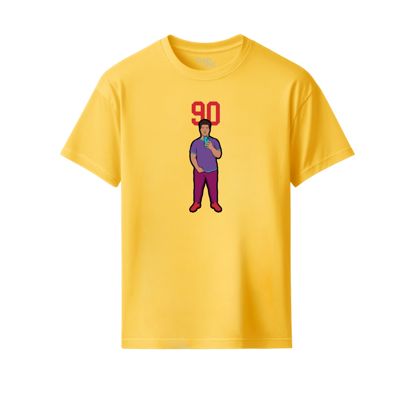 Youth Tee — Number Top in Yellow