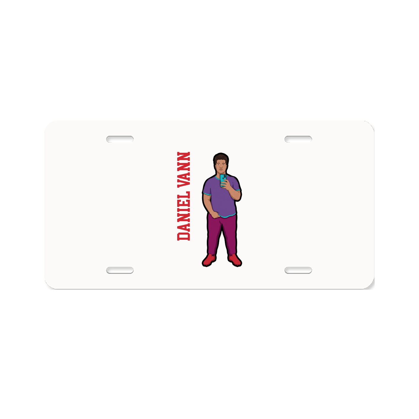 License Plate — Name Vertical in Classic