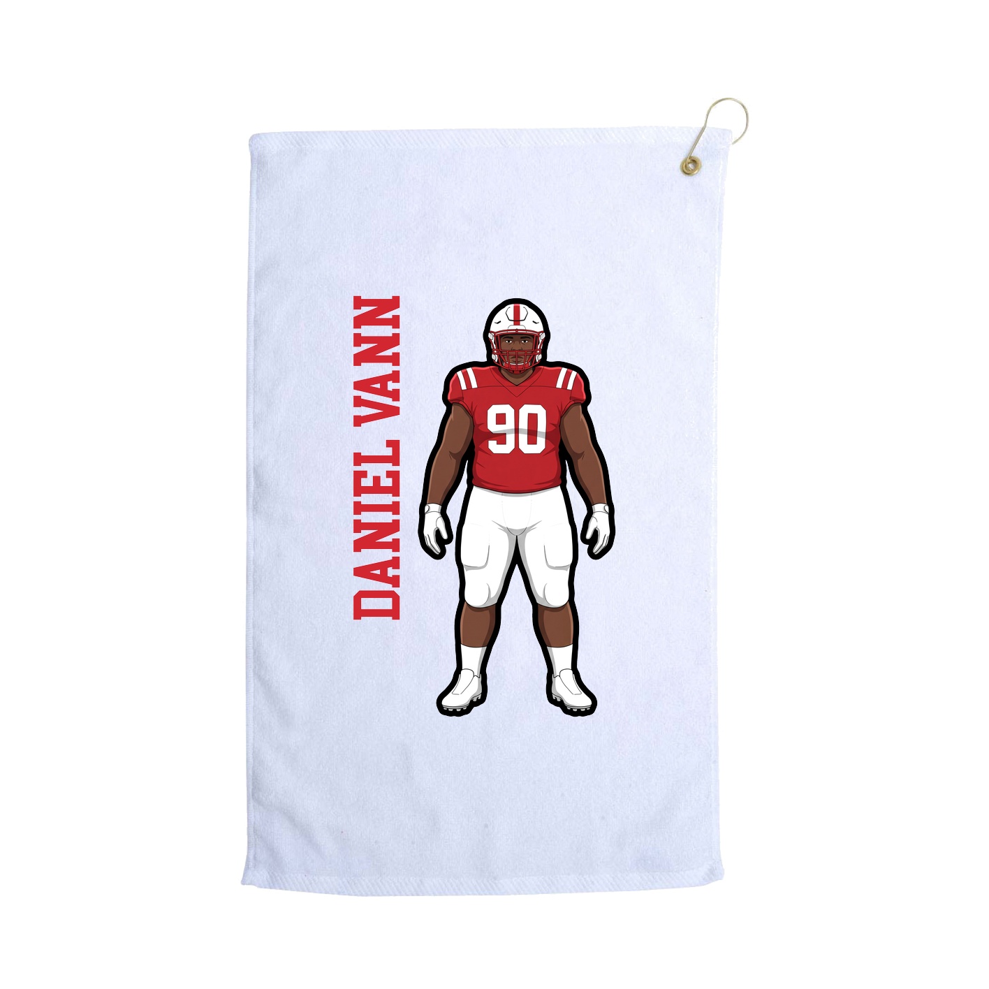 Golf Towel — Name Vertical in White