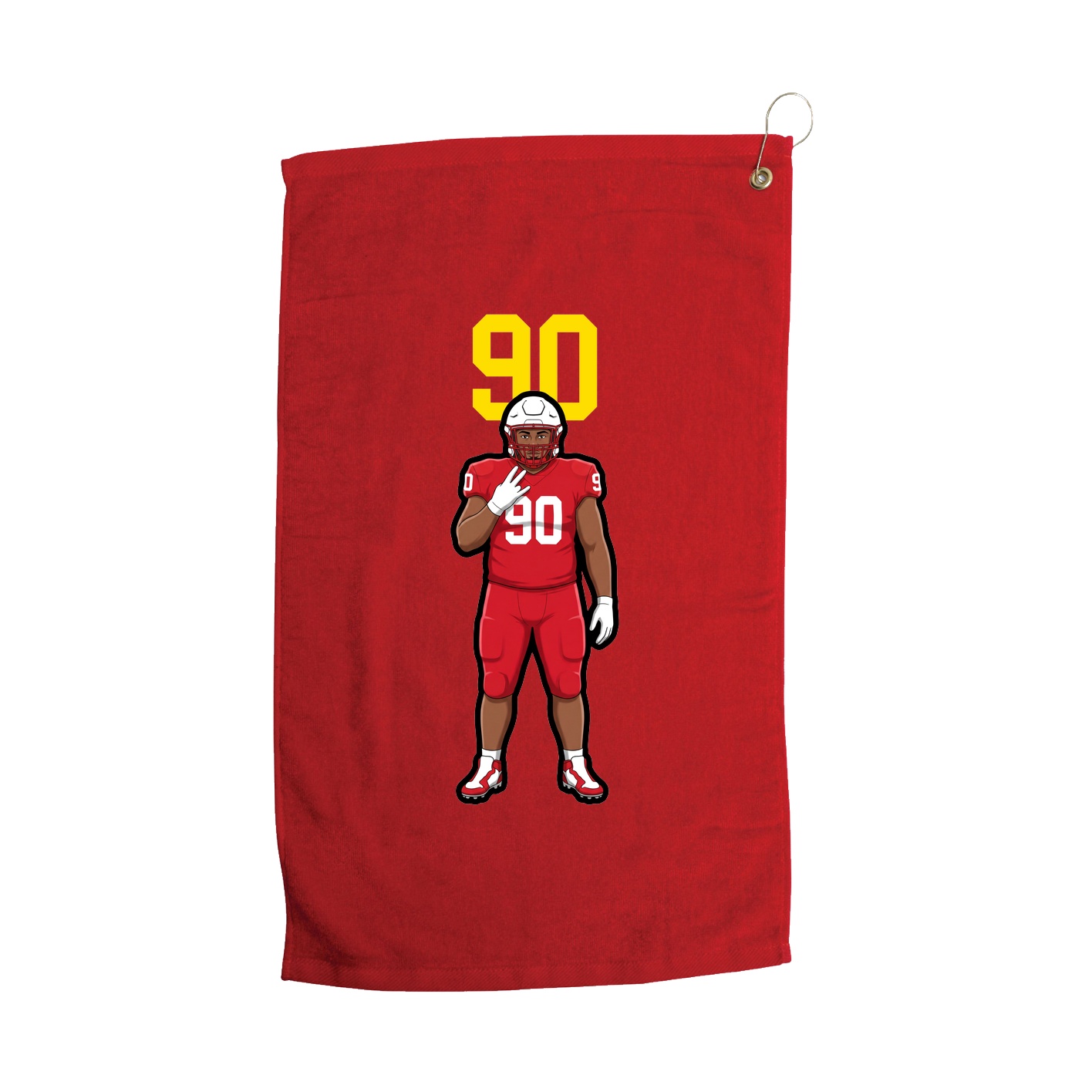 Golf Towel — Number Top in Red