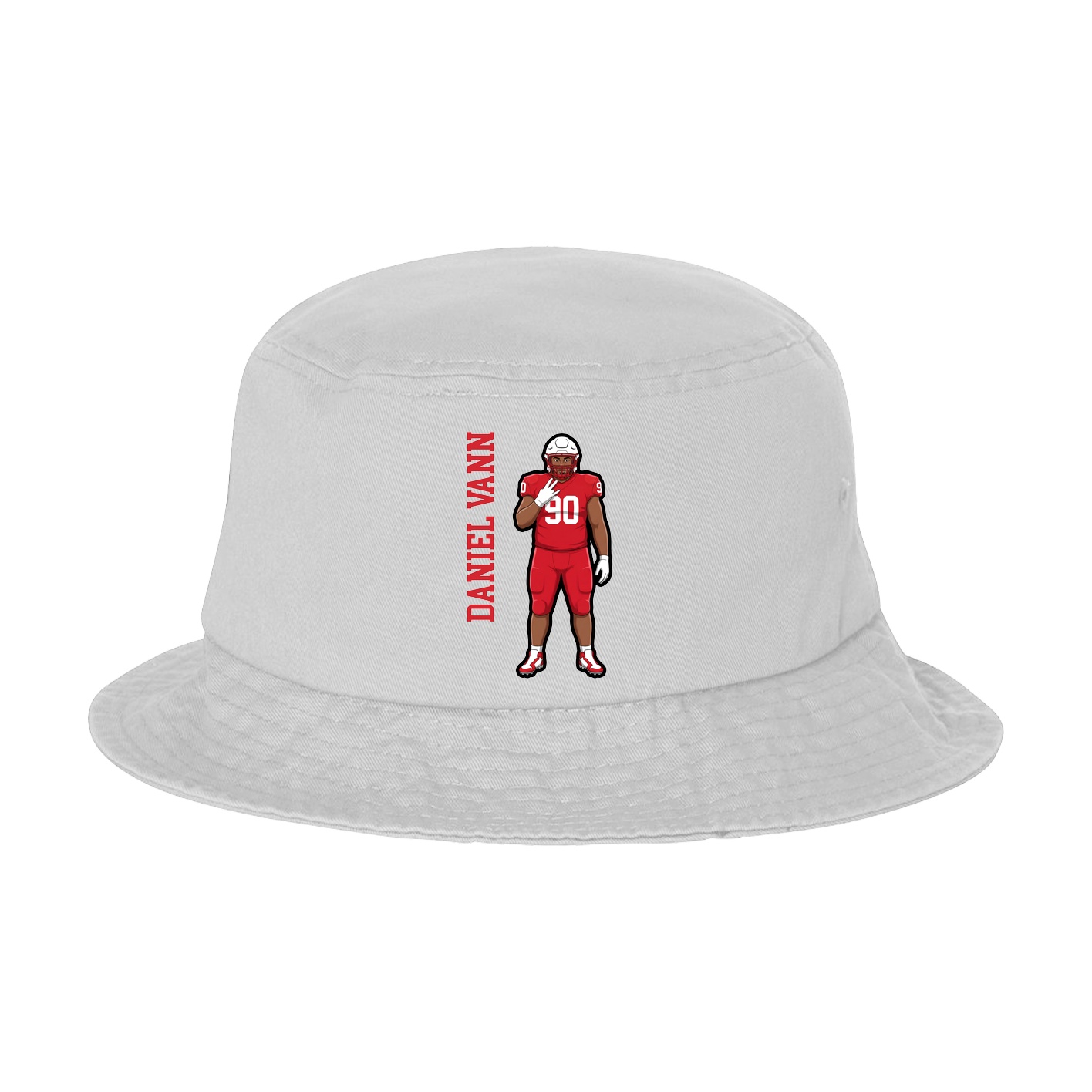Bucket Cap — Name Vertical in White
