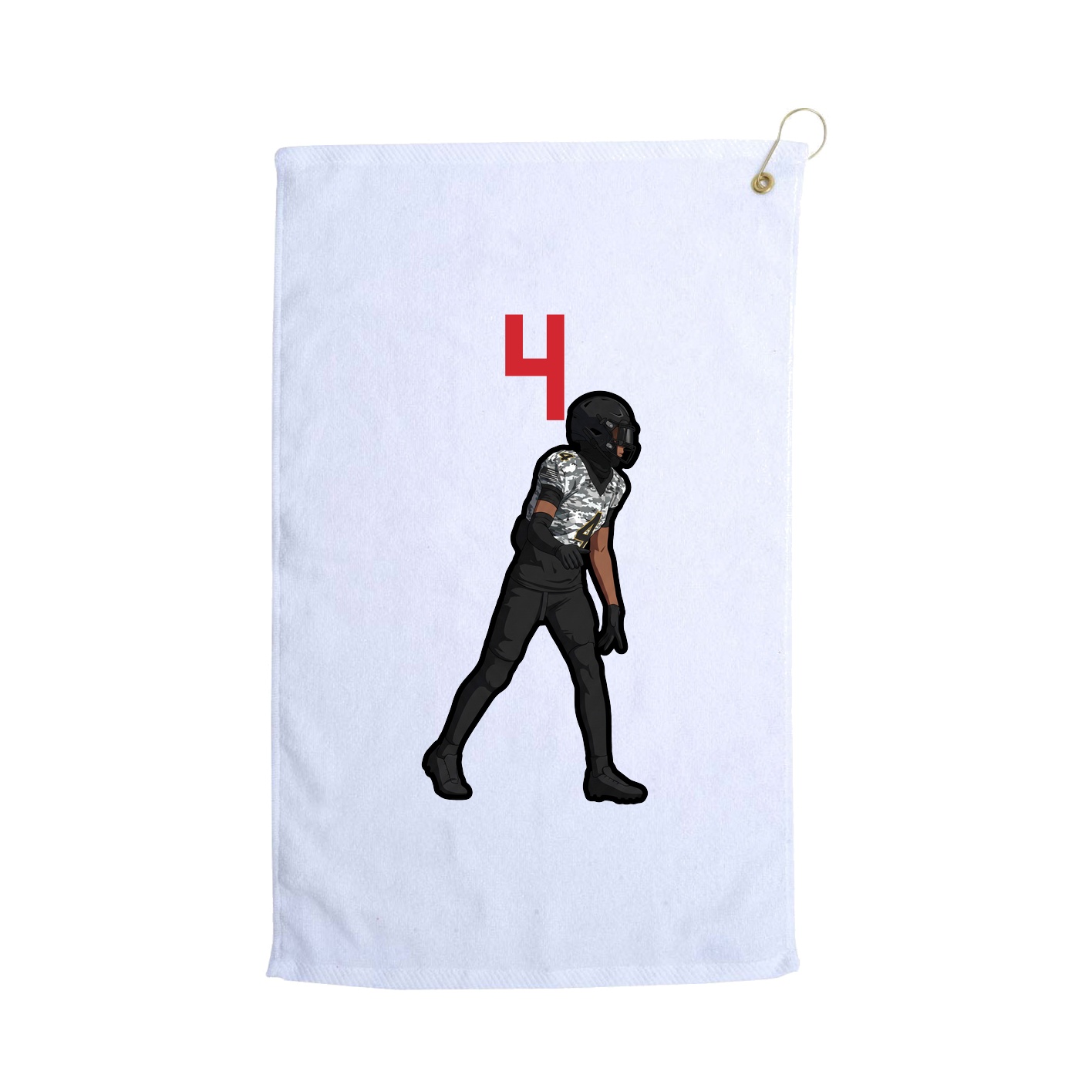 Golf Towel — Number Top in White